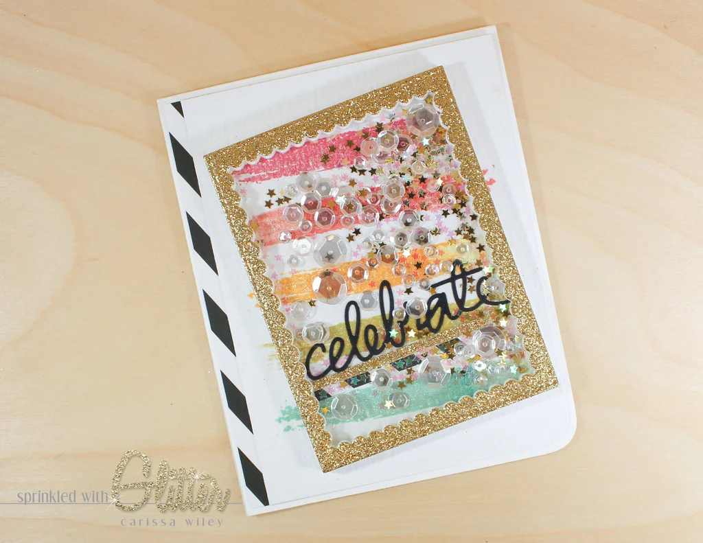 Celebrate Shaker Card - Brush Stroke Stamping - Pretty Pink Posh Birthday Celebration