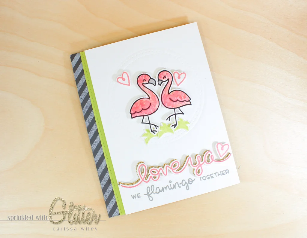 Flamingo Together - Distress Ink Watercolor Technique