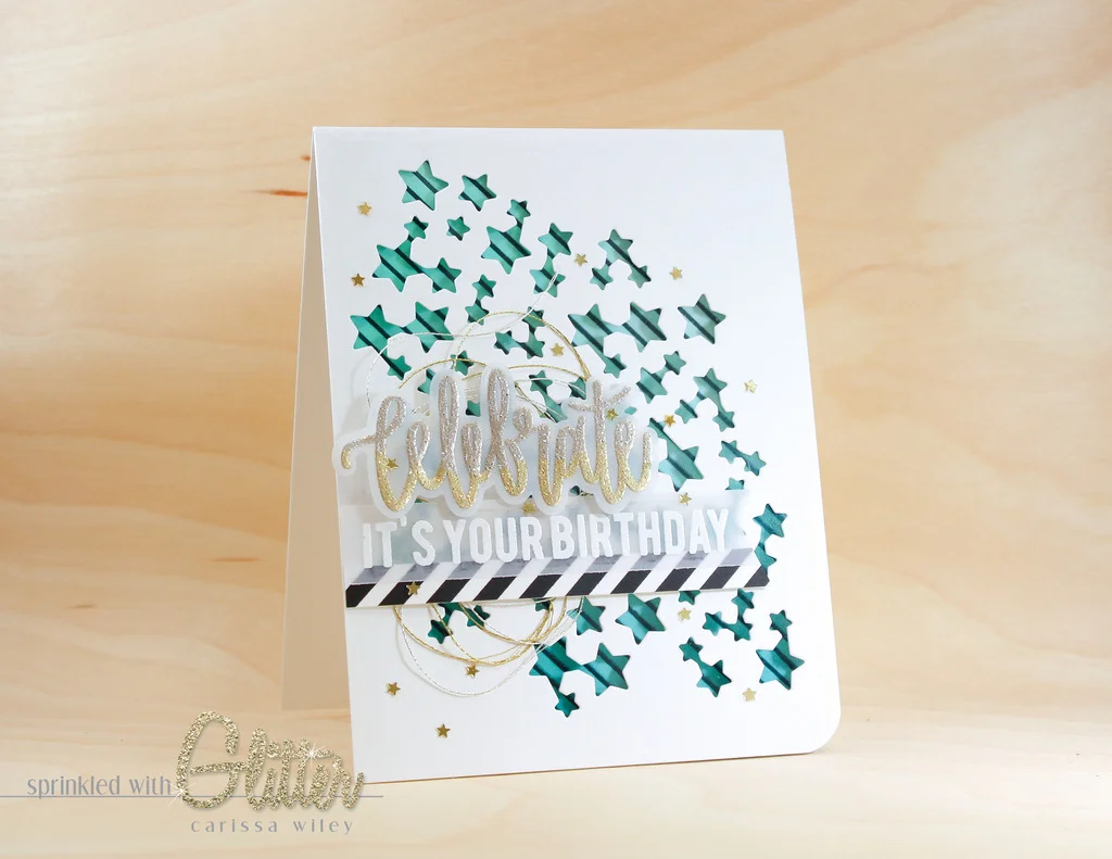 Celebrate - Airbrushed Acetate - Neat & Tangled Birthday Blog Hop