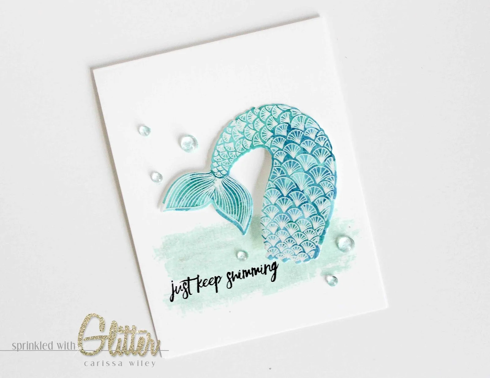 Sparkly Distress Ink Watercolor - Featuring New Essentials By Ellen Mermaids Tail