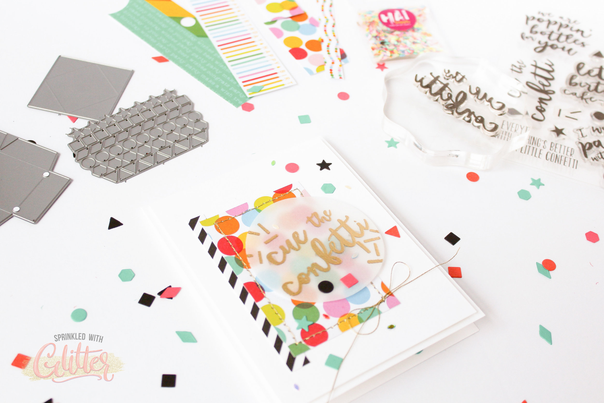 Cue The Confetti!  How To Create A Confetti Flinger Card - Essentials By Ellen December 2017 Product Release