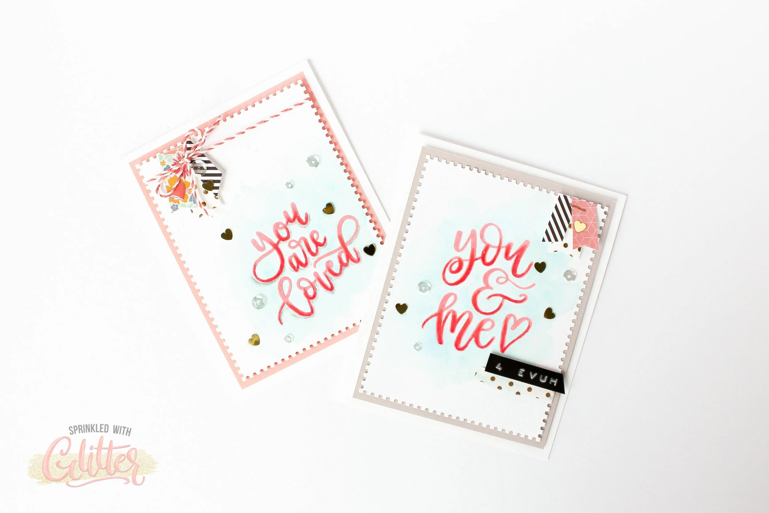 Easy Ombre Stamped Sentiments Using Colored Pencils - Anniversary Card