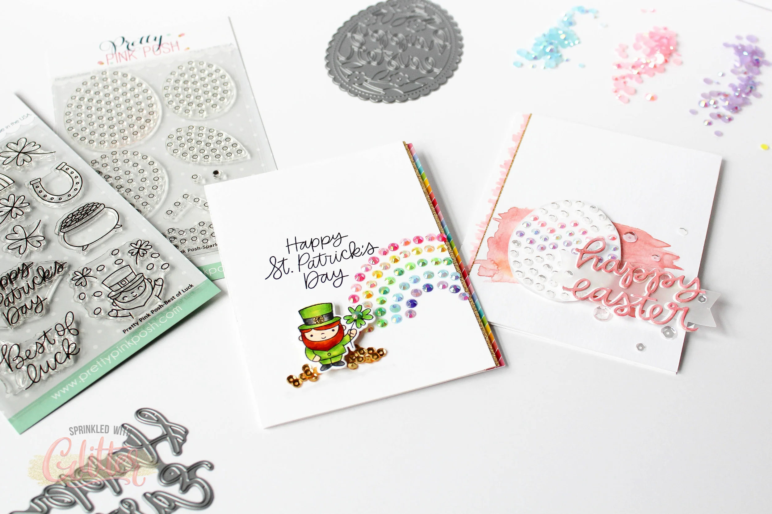 How To Create Shapes With Jewels And Sequins - Pretty Pink Posh March 2018 Release Blog Hop