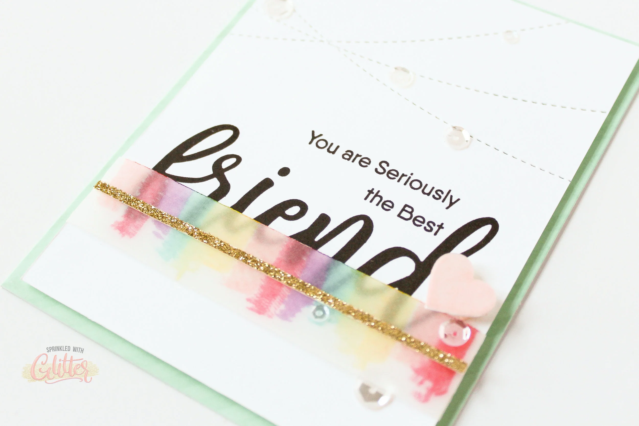 Rainbow Inked Vellum Overlay - Quick & Easy Card