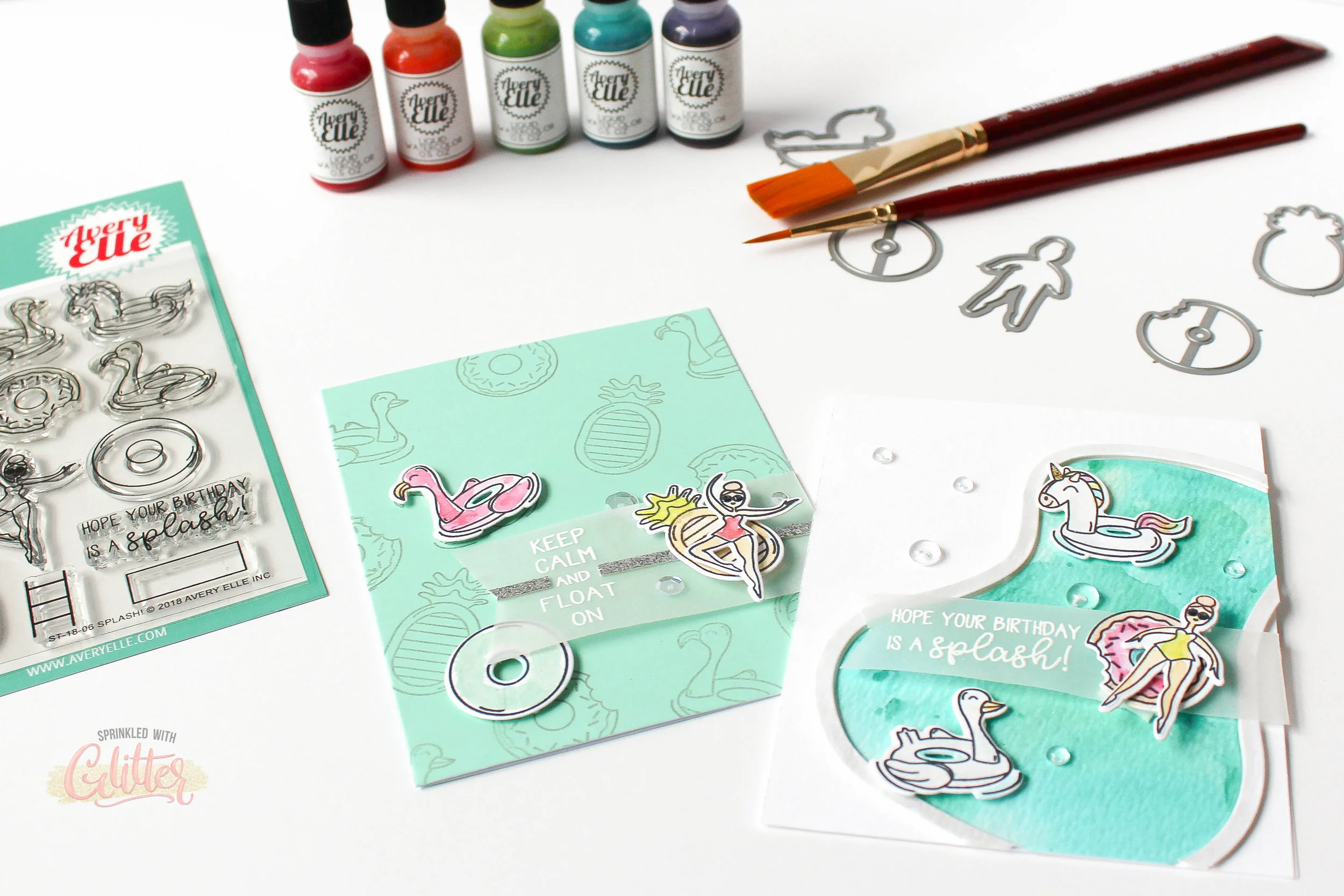 Creating Easy Watercolor Backgrounds With Liquid Watercolors - Avery Elle Liquid Watercolors Blog Hop
