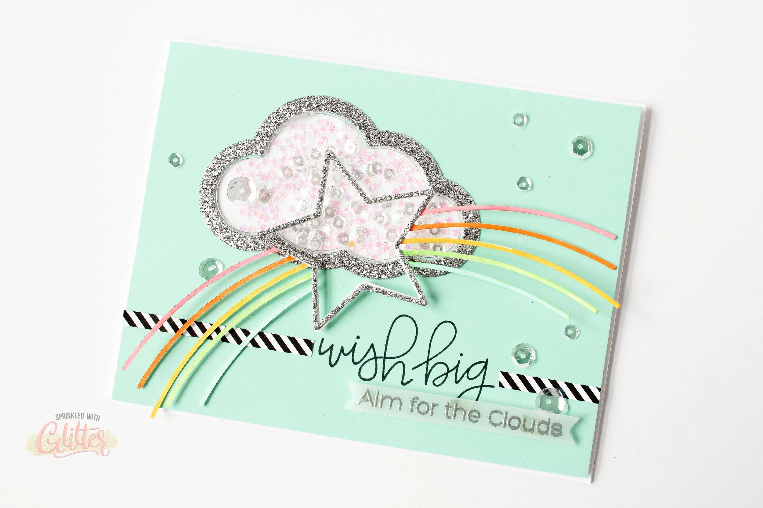 Quick And Easy Shaker Card - Aim For The Clouds