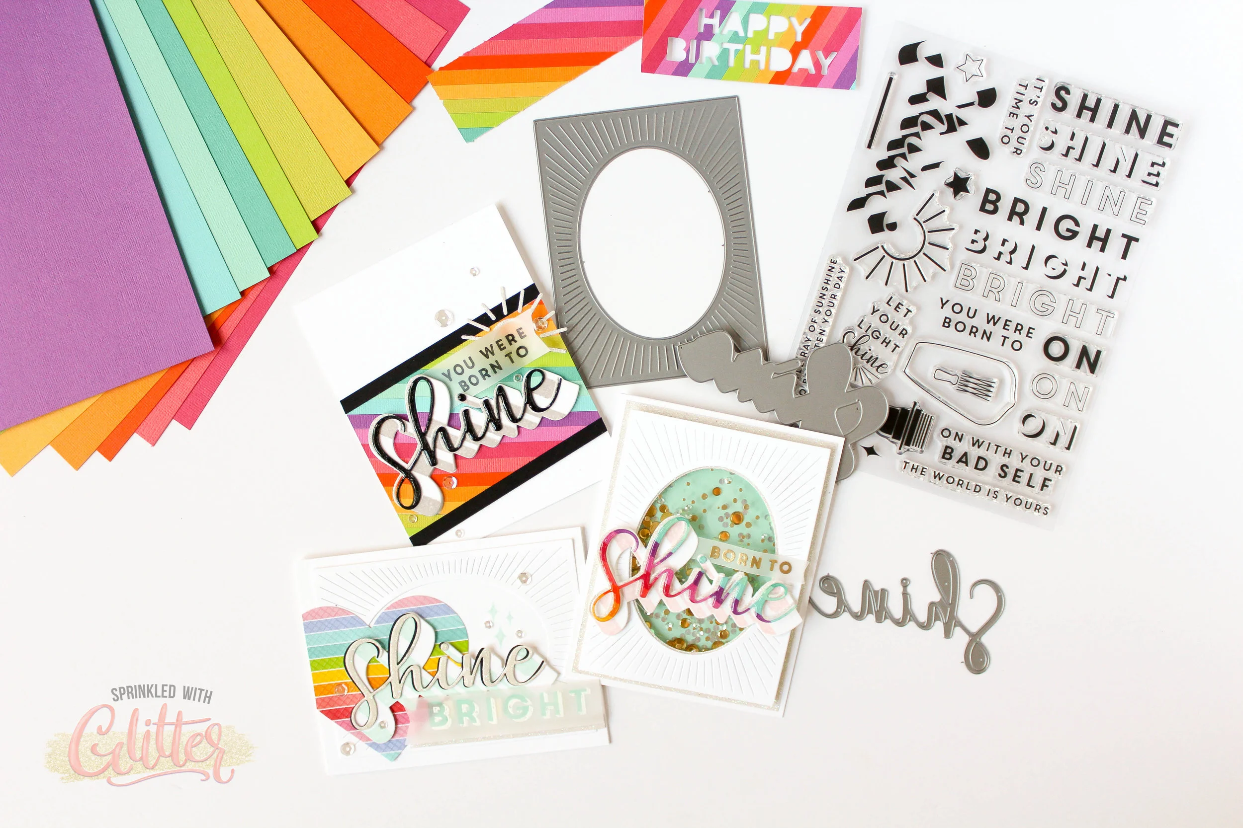 How To Create Rainbow Paper Pieced Die Cuts - Featuring Concord & 9th Shine On