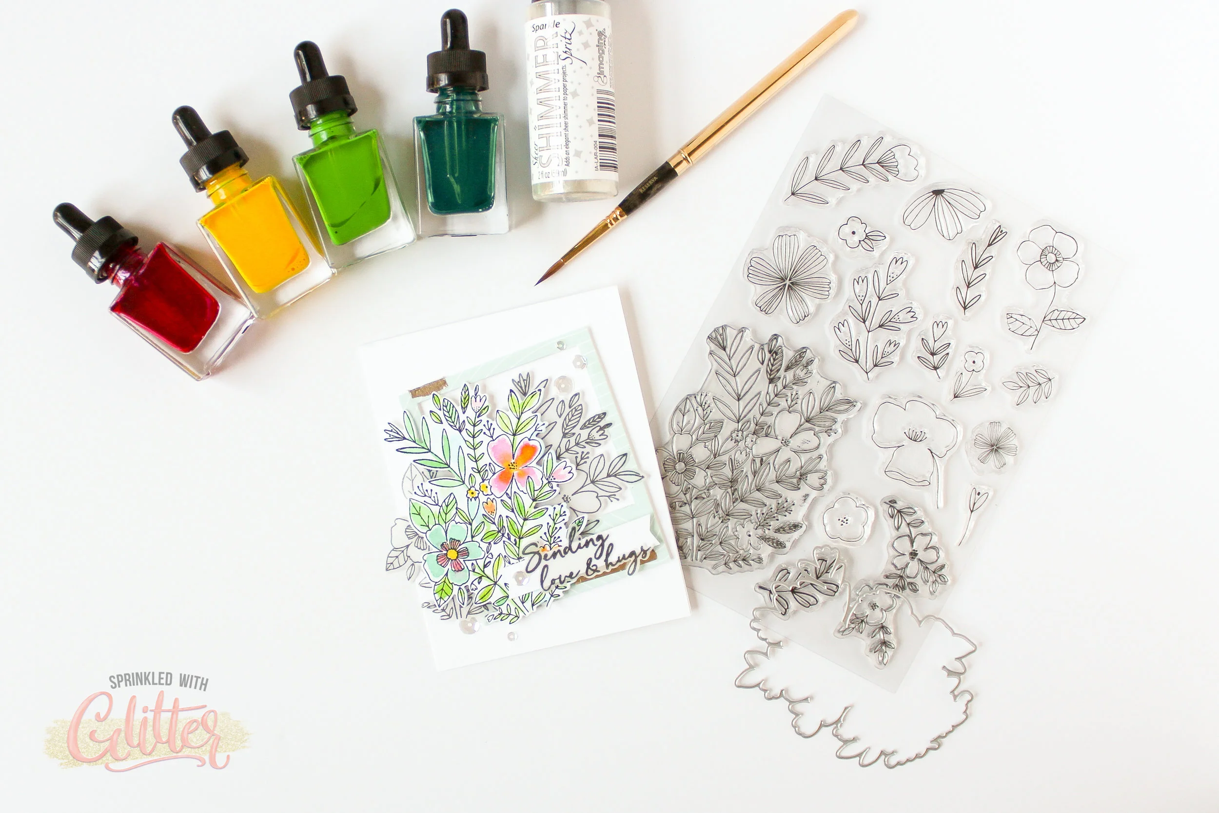 Easy Sparkle Watercolor - Pinkfresh Studio Liquid Watercolor Video Hop