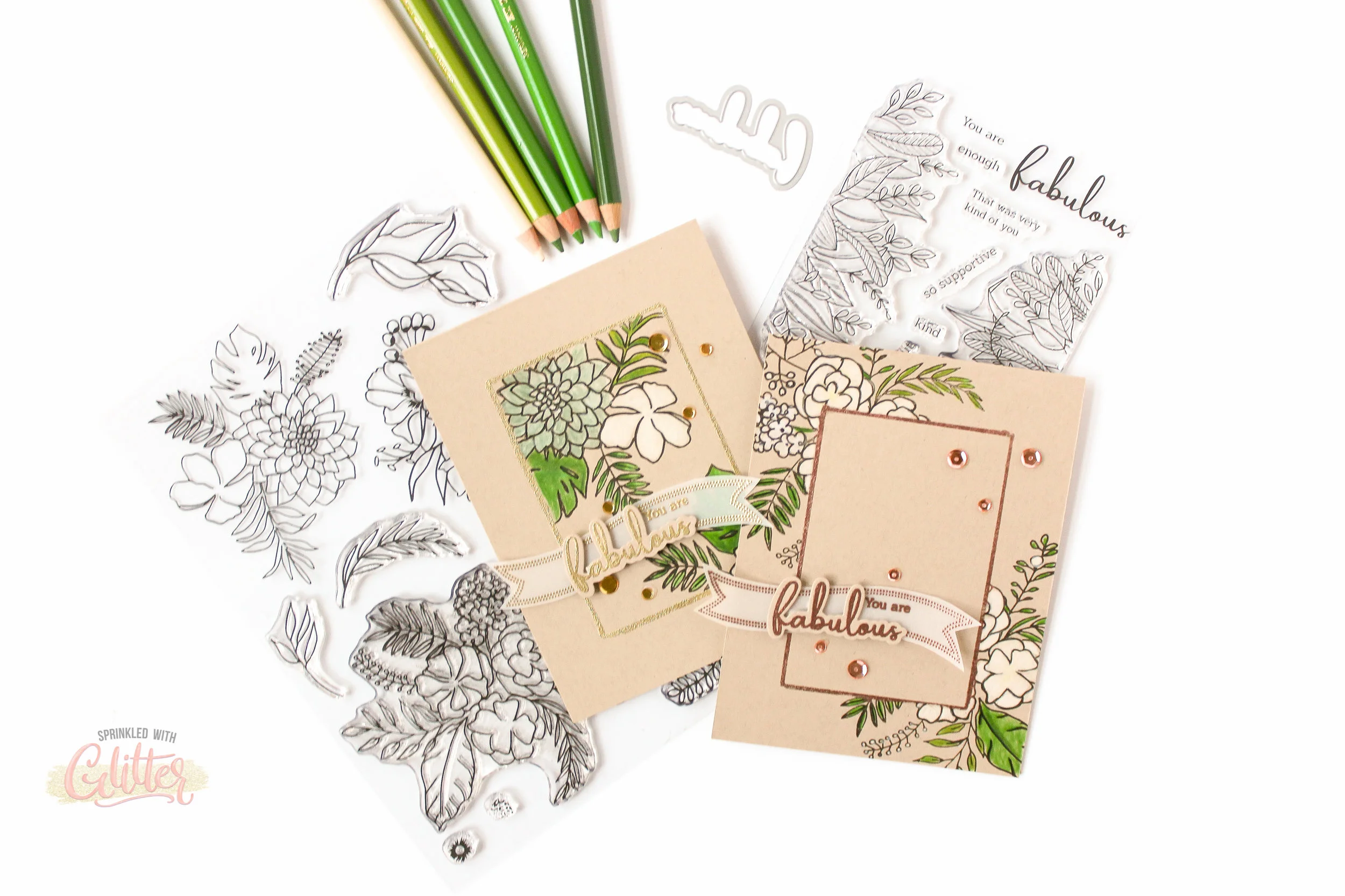 Colored Pencils On Colored Card Stock - Two Quick And Easy Cards