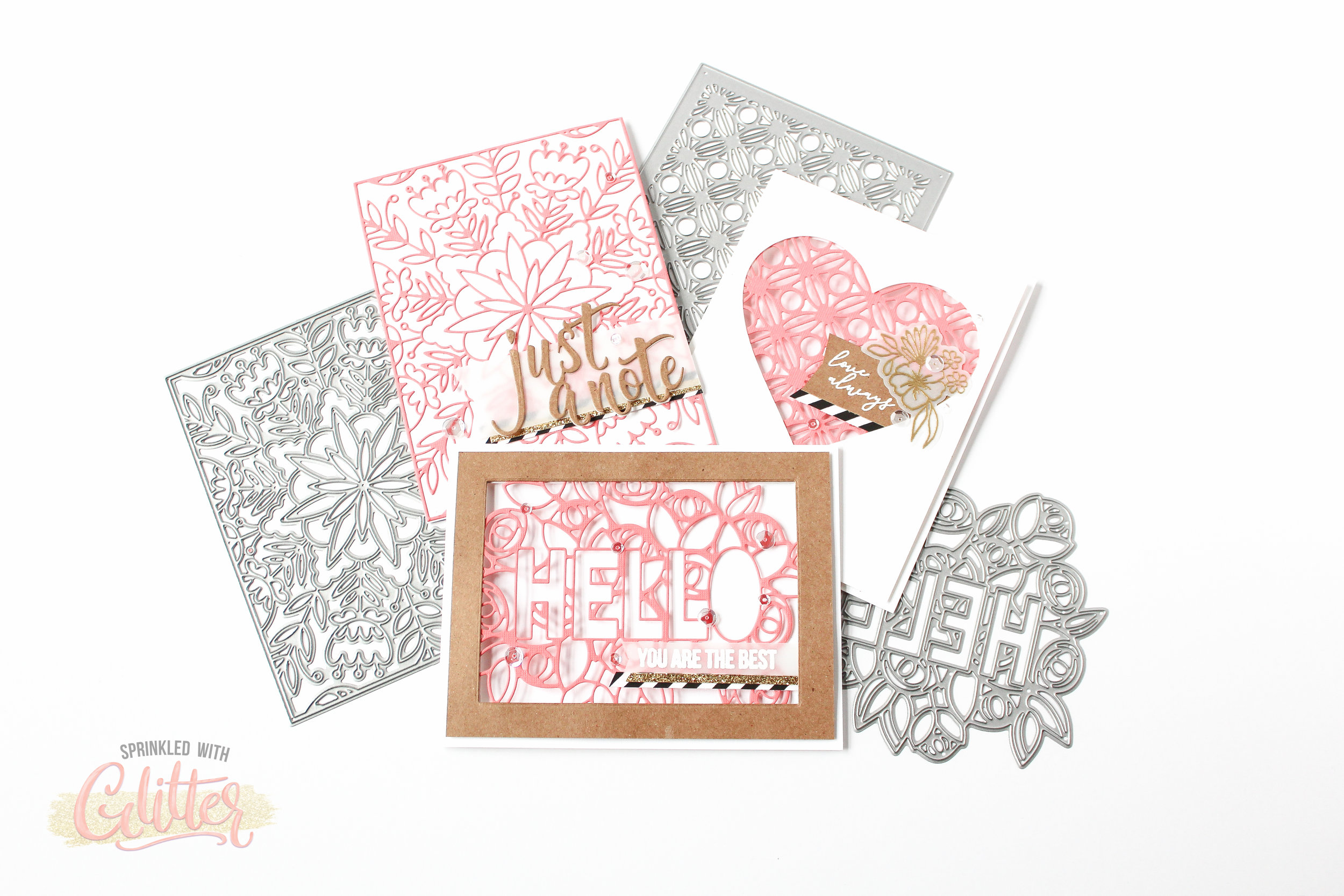 Suspended Lace Panel Cards Featuring Pinkfresh Studio