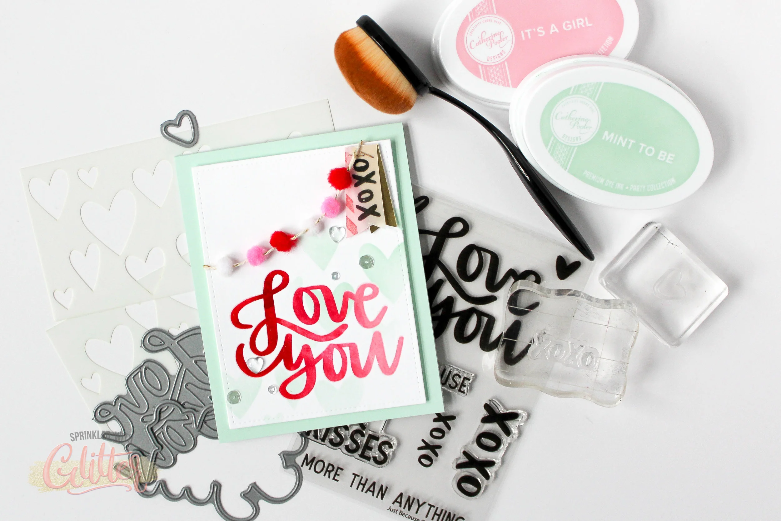 How To Create A Pom Pom Banner Accent - Plus Ombré Stamping And More!