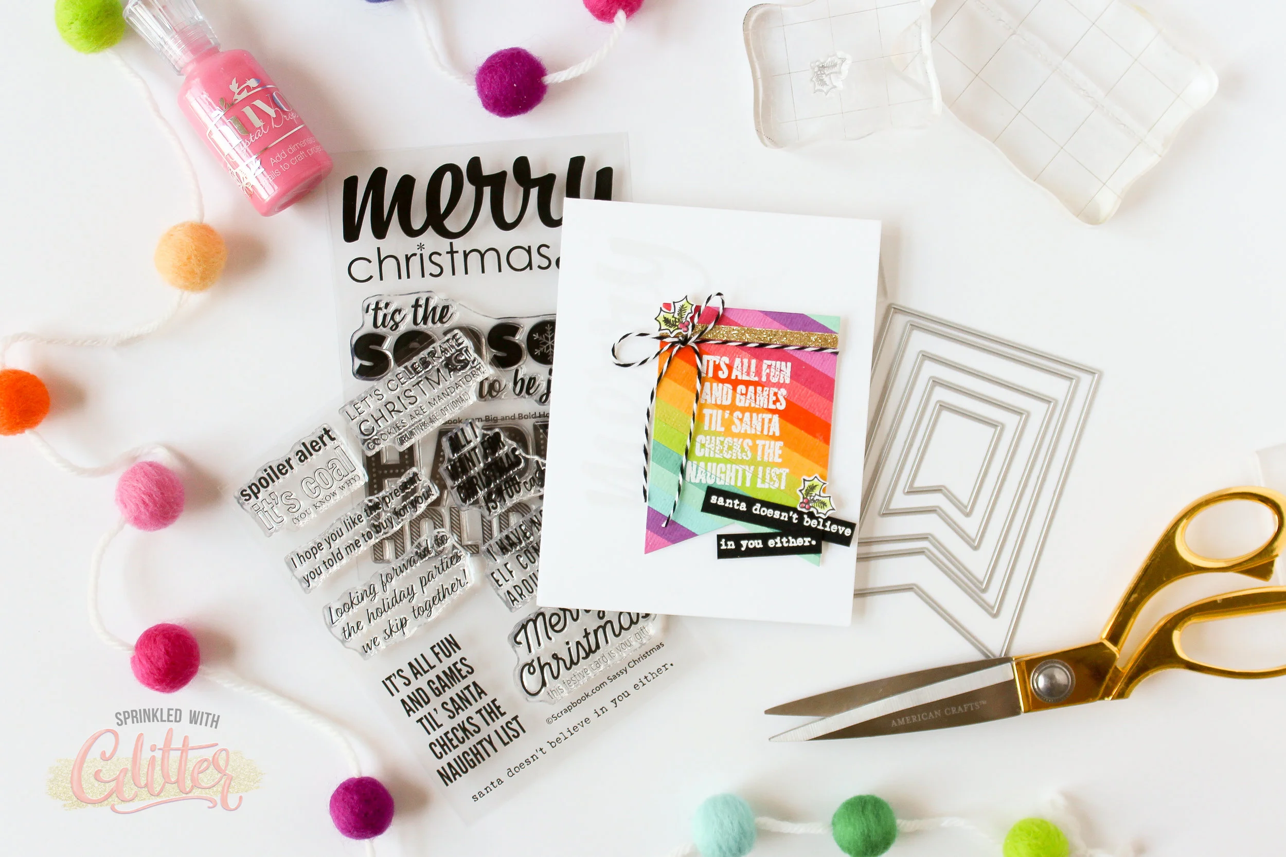 Rainbow Striped Paper Piecing - Christmas In July