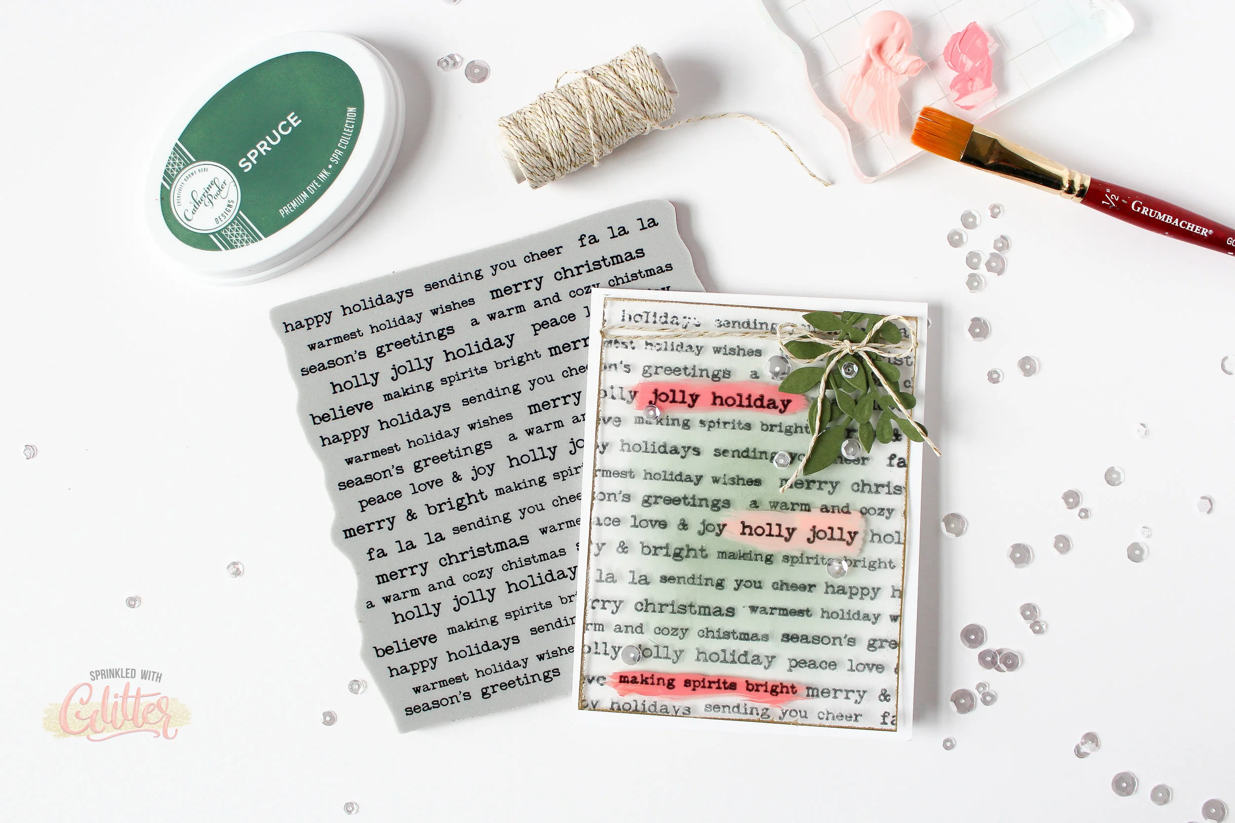 Acrylic Paint On Acetate Christmas Background