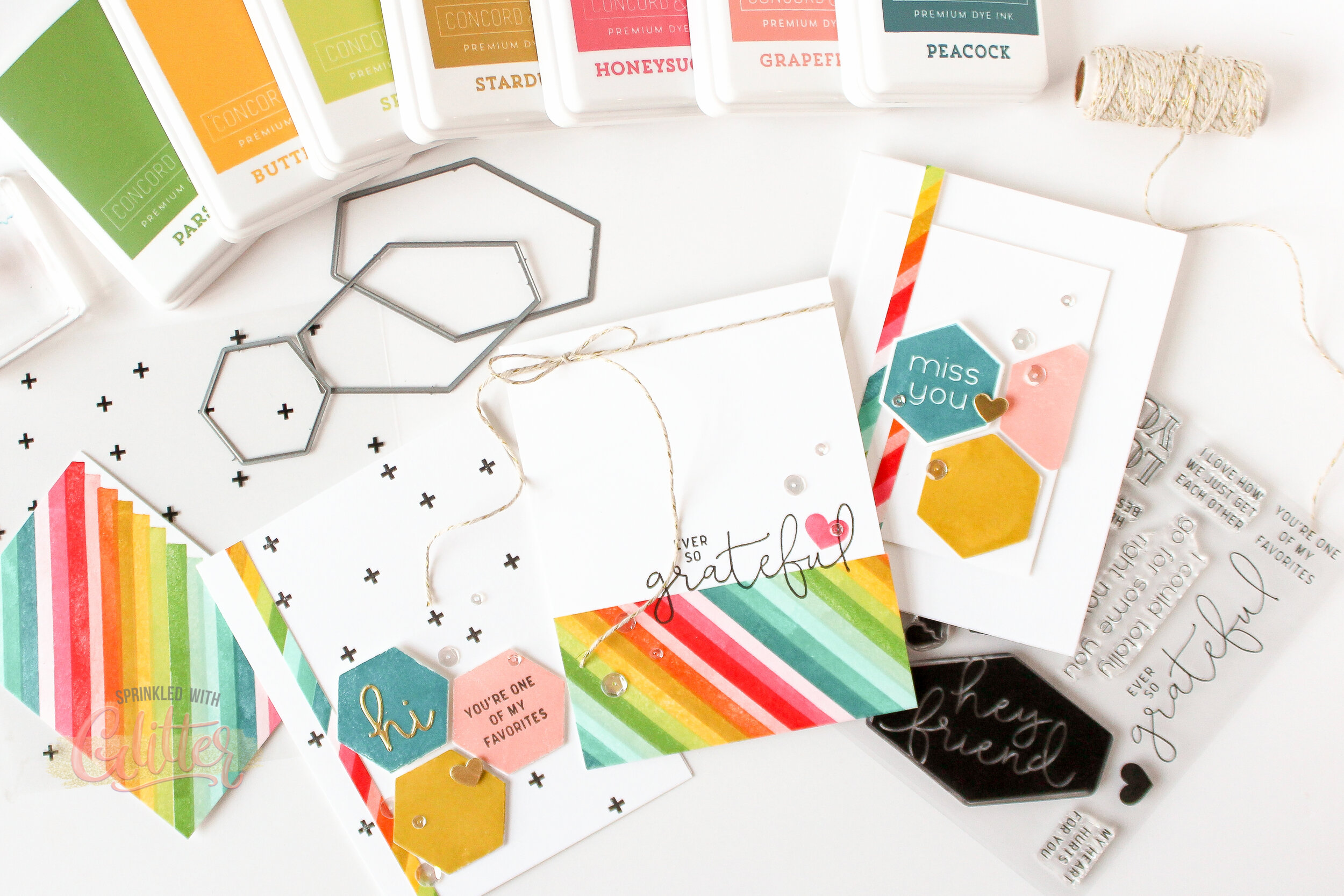 Making Rainbows With Stamps And Card Stock Featuring The Concord &amp; 9th Color Collection
