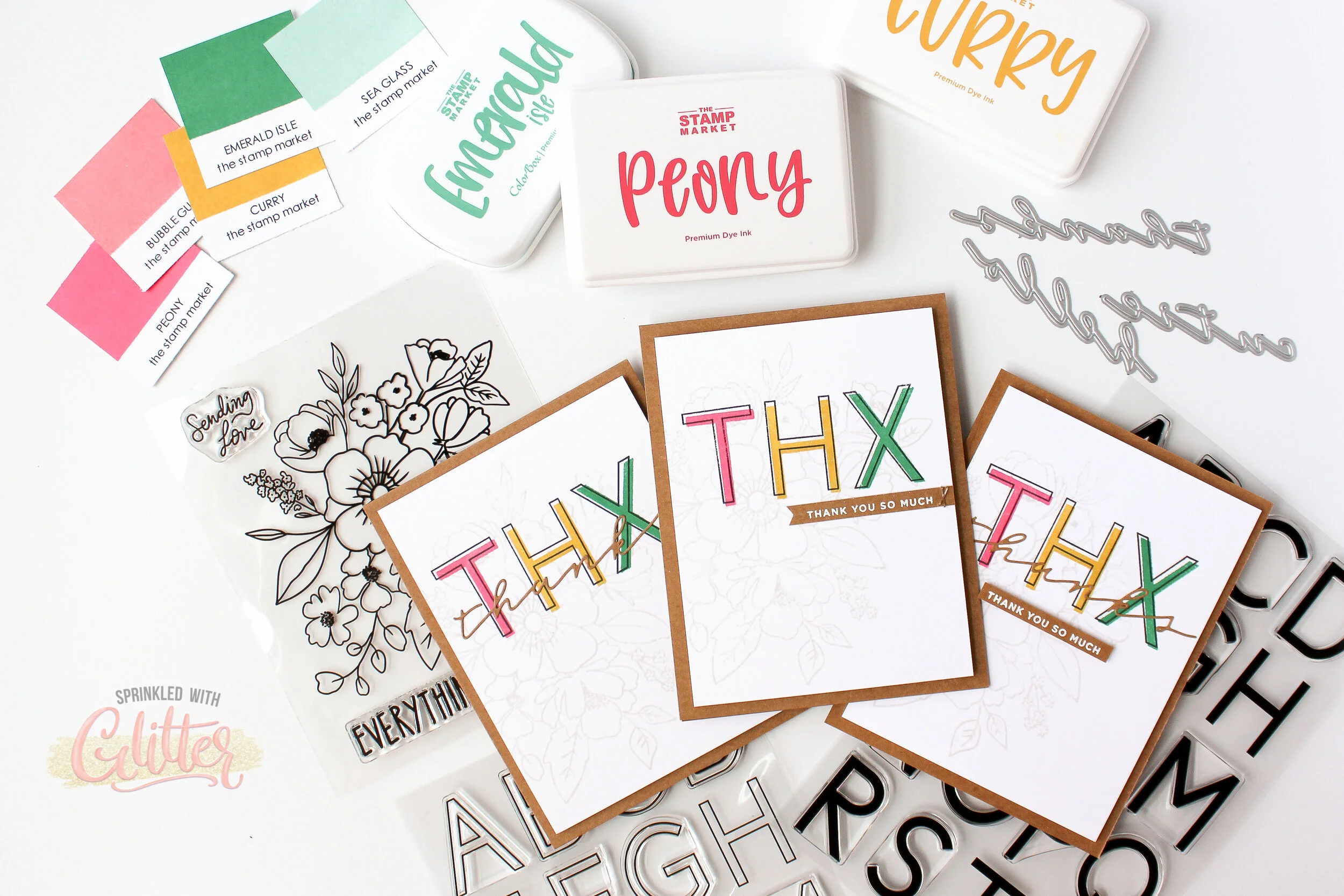 Layered Stamps And Die Cuts - Mass Producing Thank You Cards