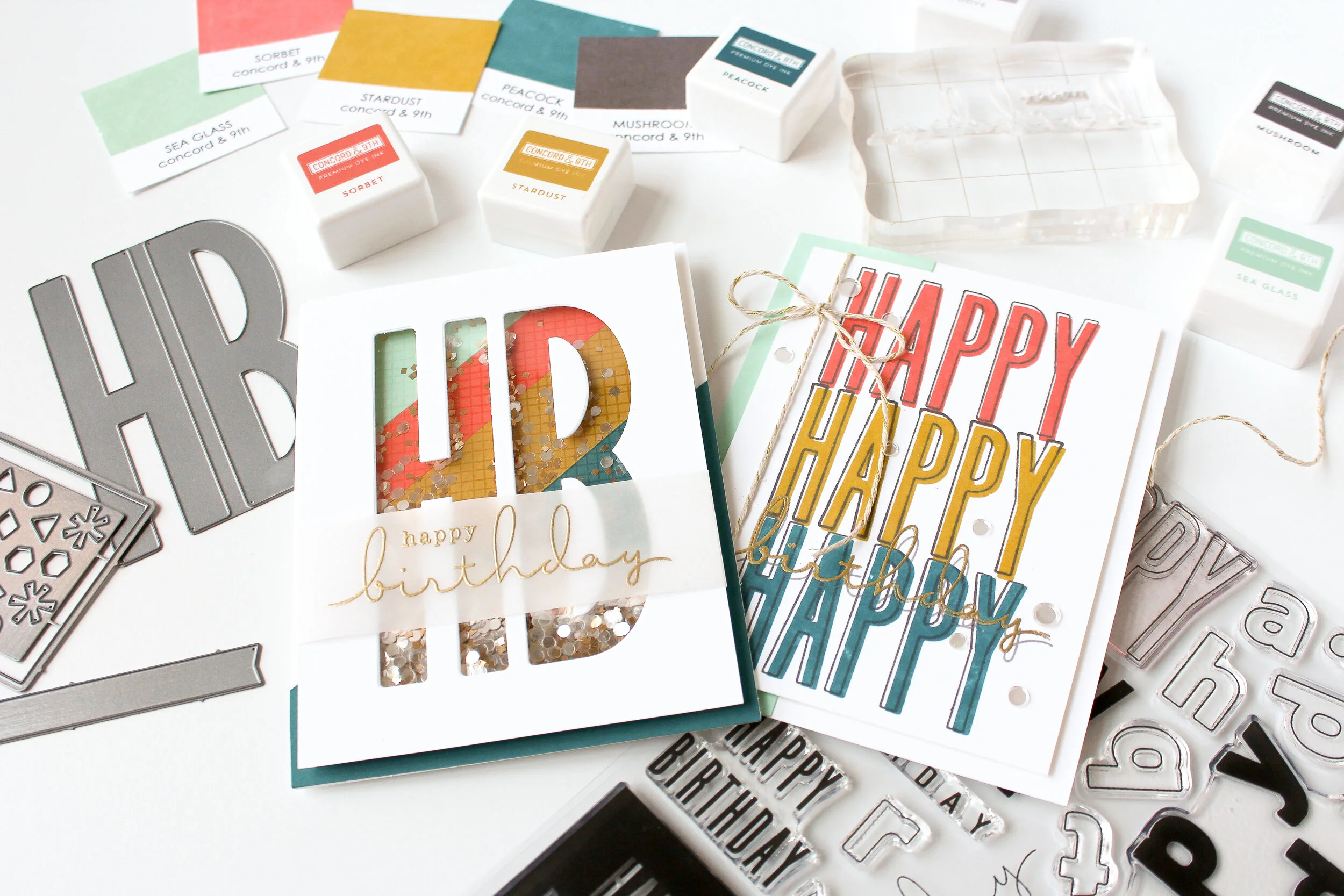 Color Blocked Masculine Birthday Cards