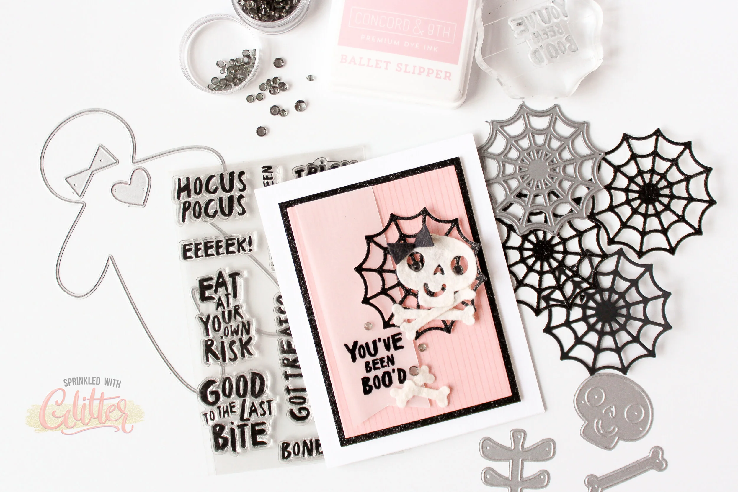 Using Felt Die Cuts On Cards - Halloween Skelly (Skeleton) Card