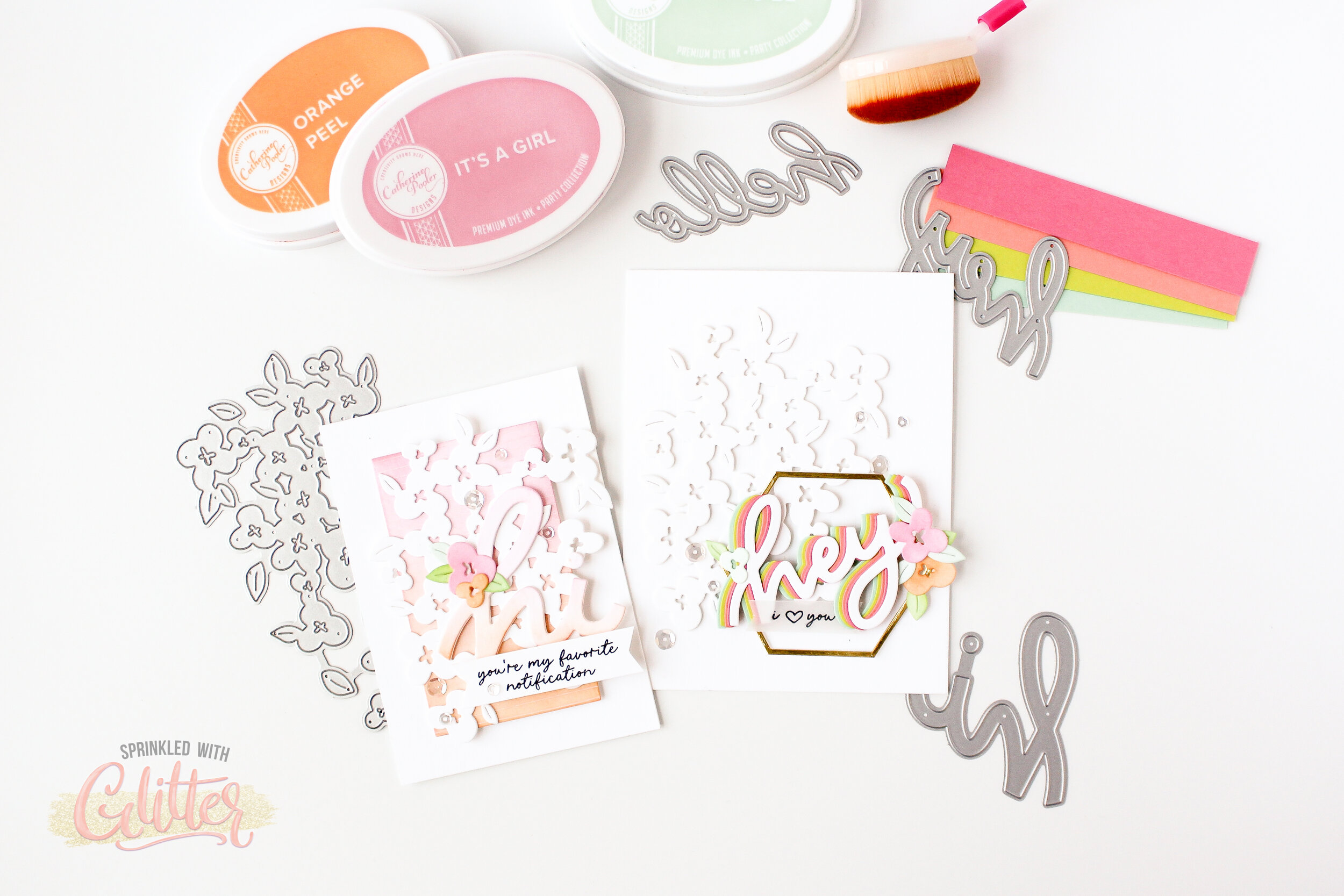 Die Cut Rainbow Stacked Sentiments - Essentials By Ellen April 2021 Release