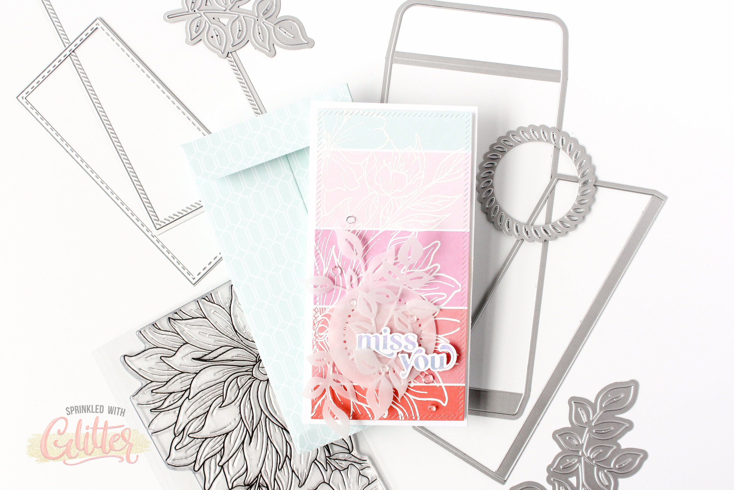 Embossing On Patterned Paper - Mini Slimline Card