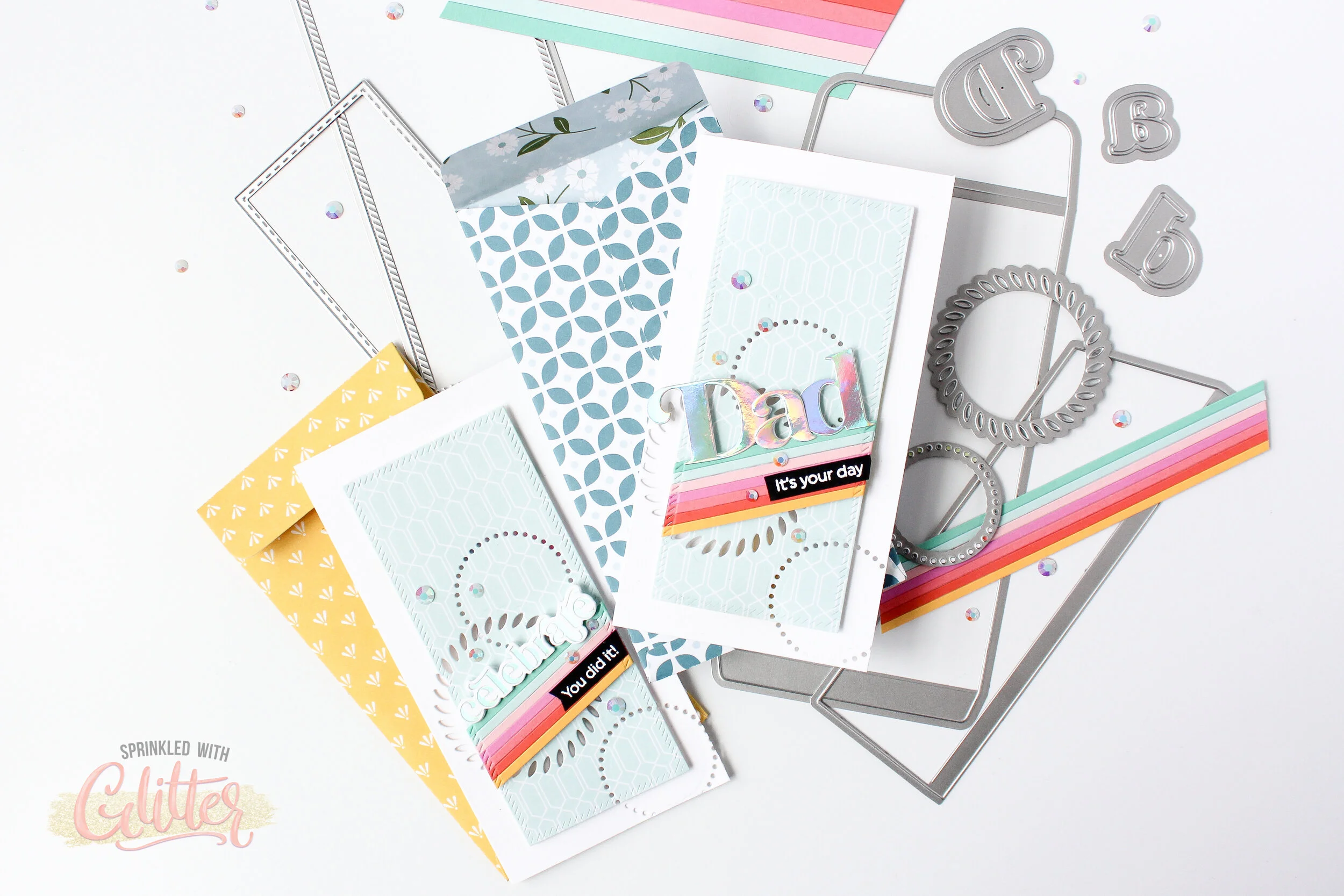 Continuous Die Cut Patterns - Celebrating Dads and Grads With Slimline Cards