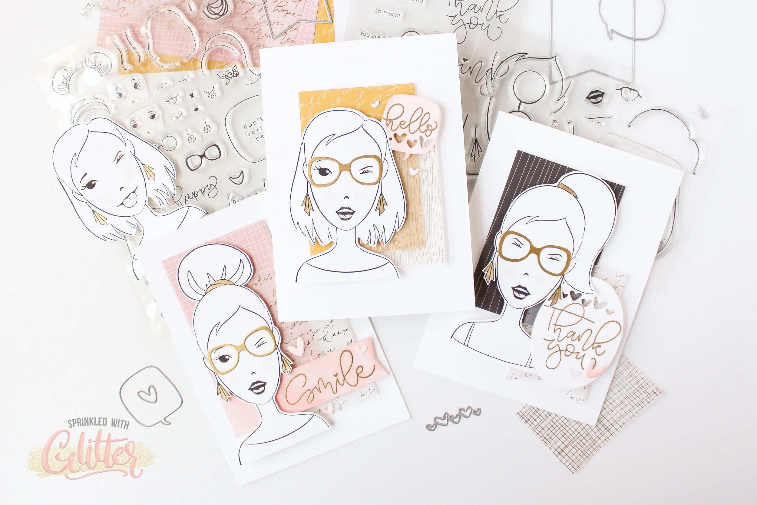 More Anti-Coloring Cards Featuring Missees By Karin Joan