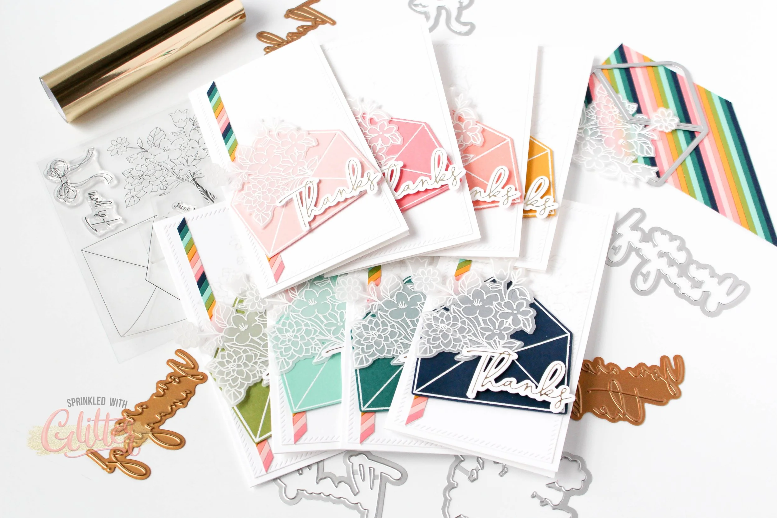 Mini Envelope Slimline Card Set - Pinkfresh Studio January 2022 Release Instagram Hop