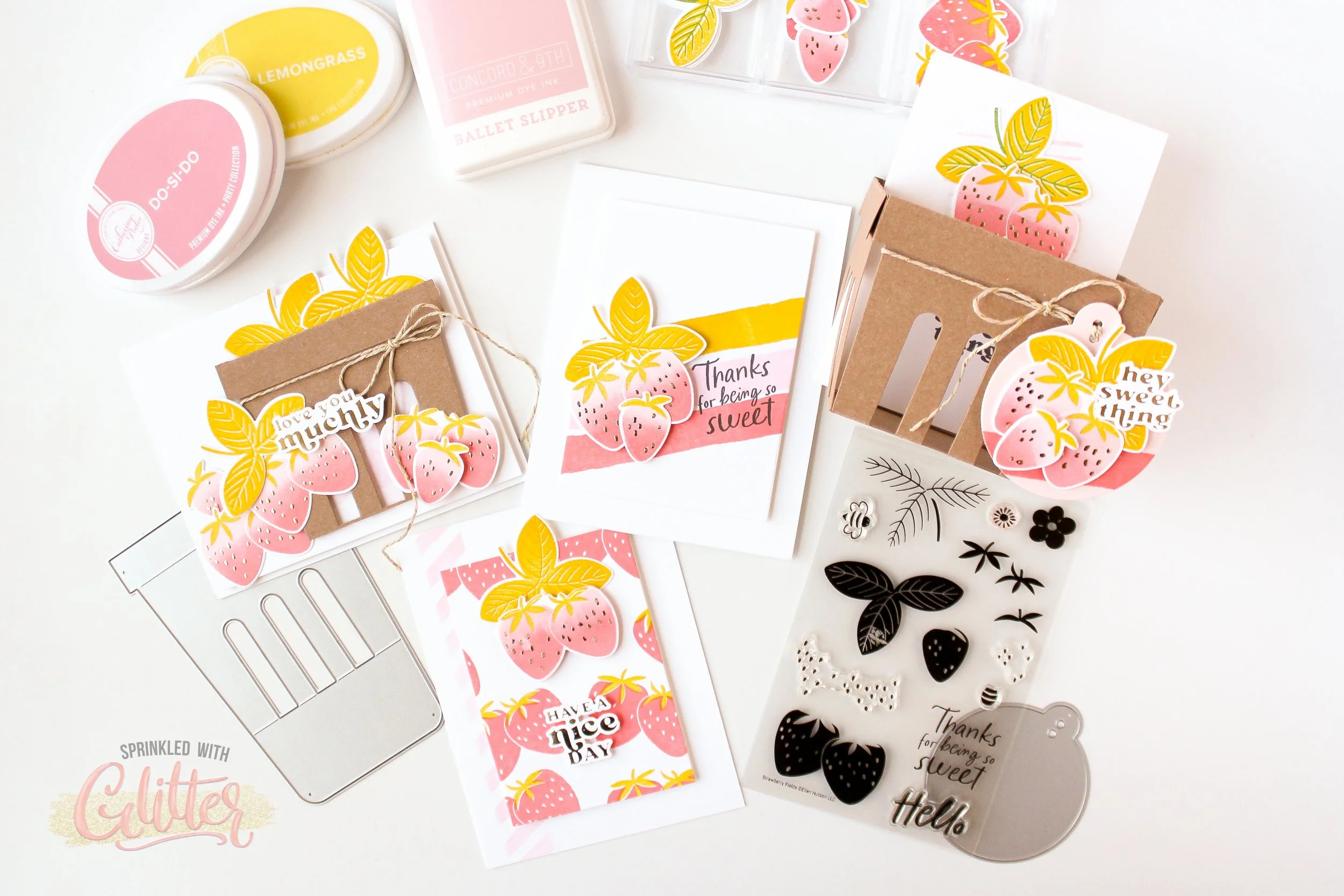 More Inspiration And Ombrè Stamping Featuring Strawberry Fields Stamps and Berry Basket Die