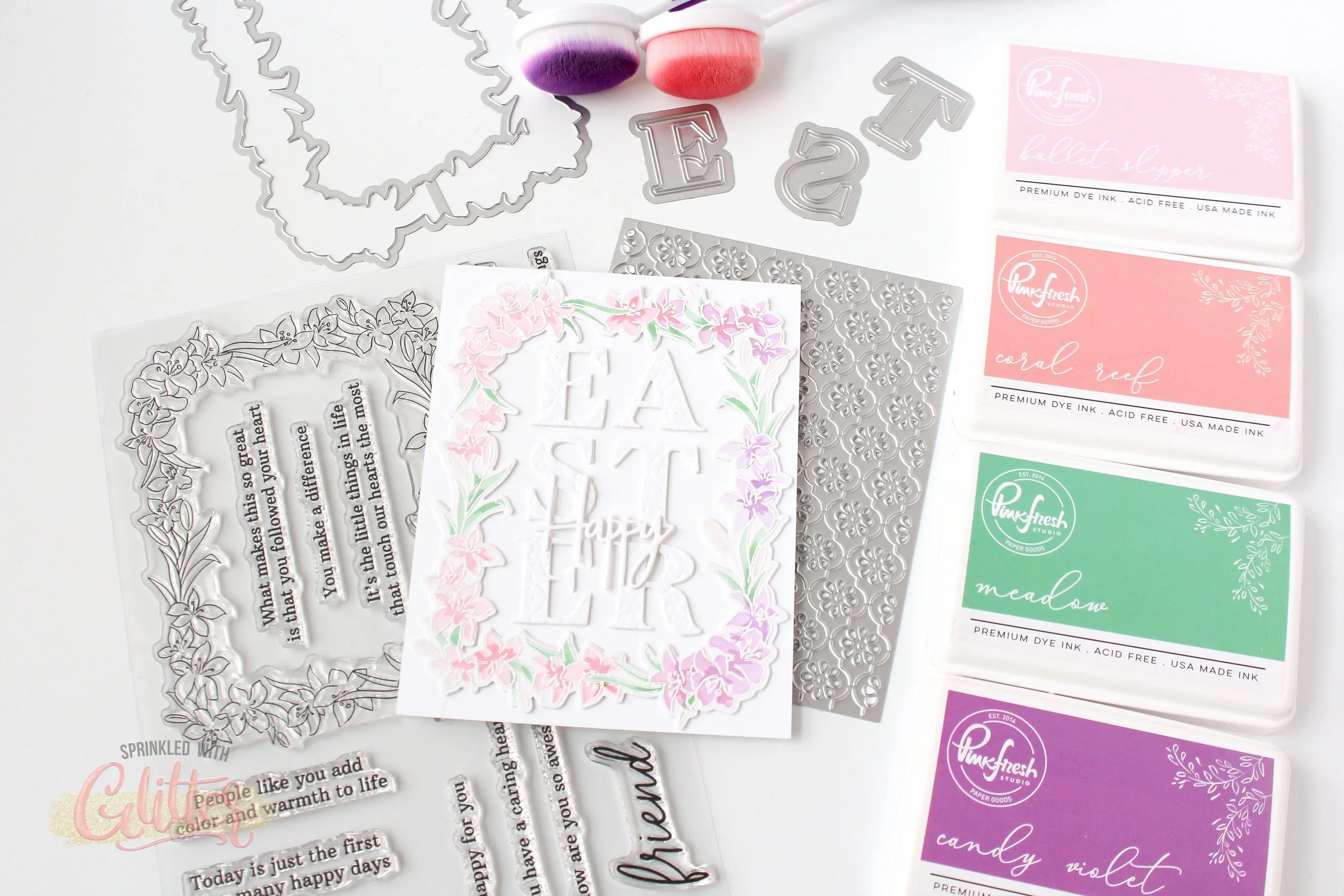 How To Quickly Align Stamps and Layering Stencils - Easter Lily Card