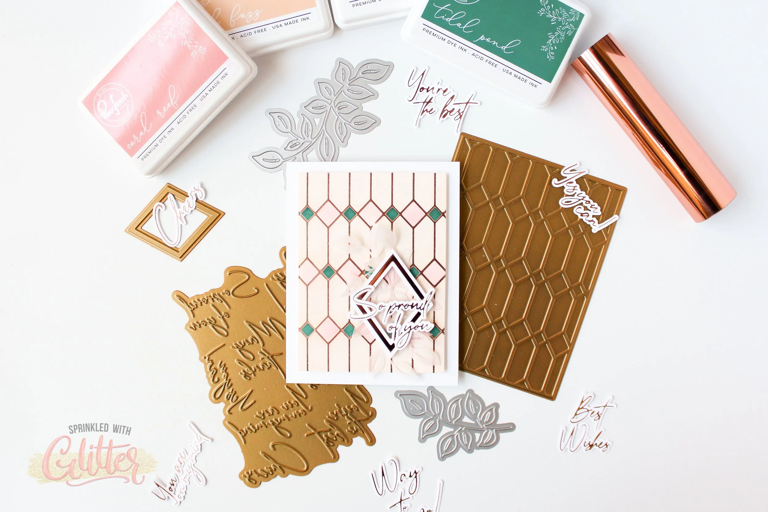 Using Layering Stencils To Add Heat Embossed Elements - Pinkfresh Studio May 2022 Release Blog Hop