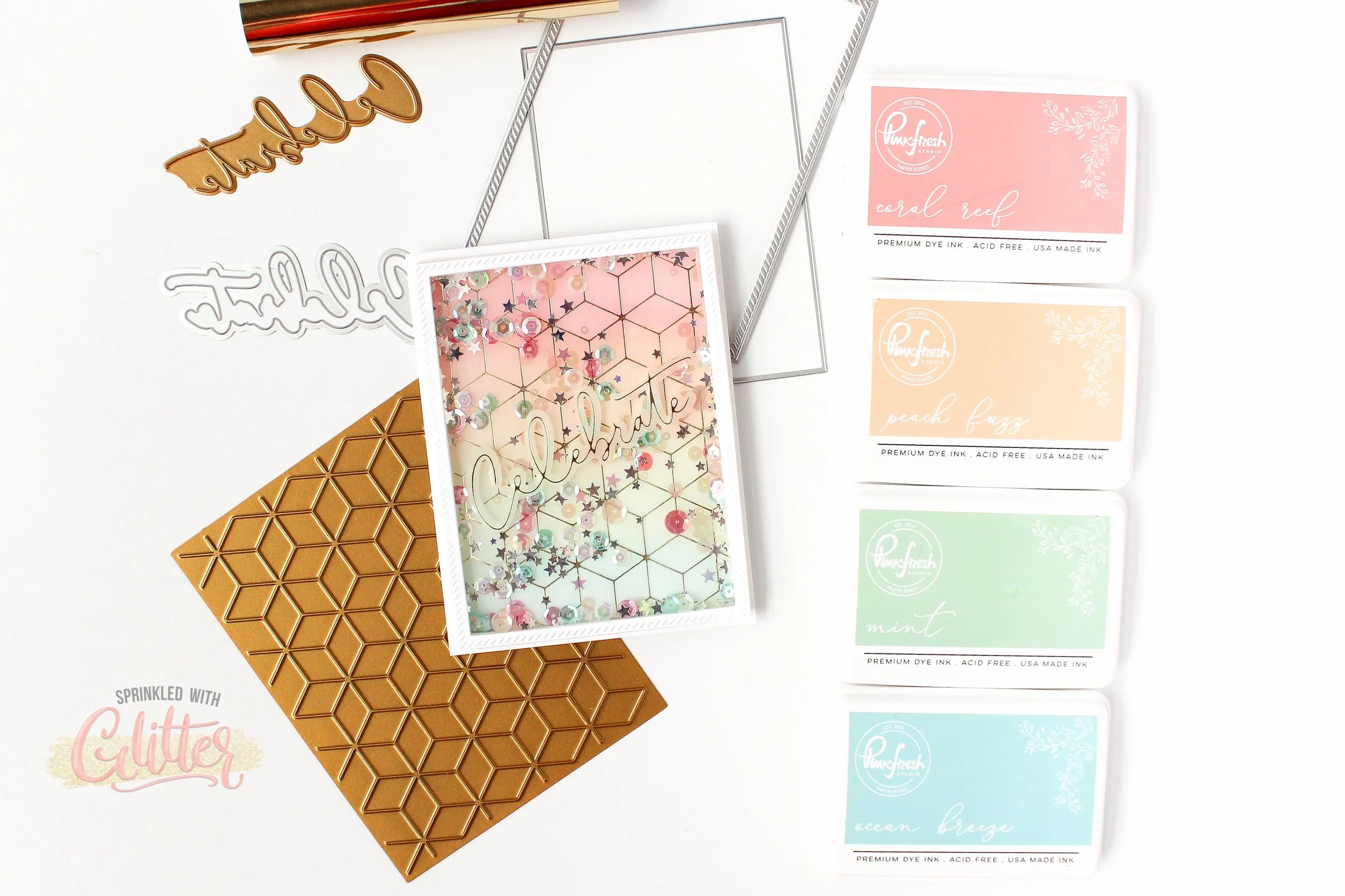 Foiled Vellum Birthday Shaker Card - Pinkfresh Studio August Challenge