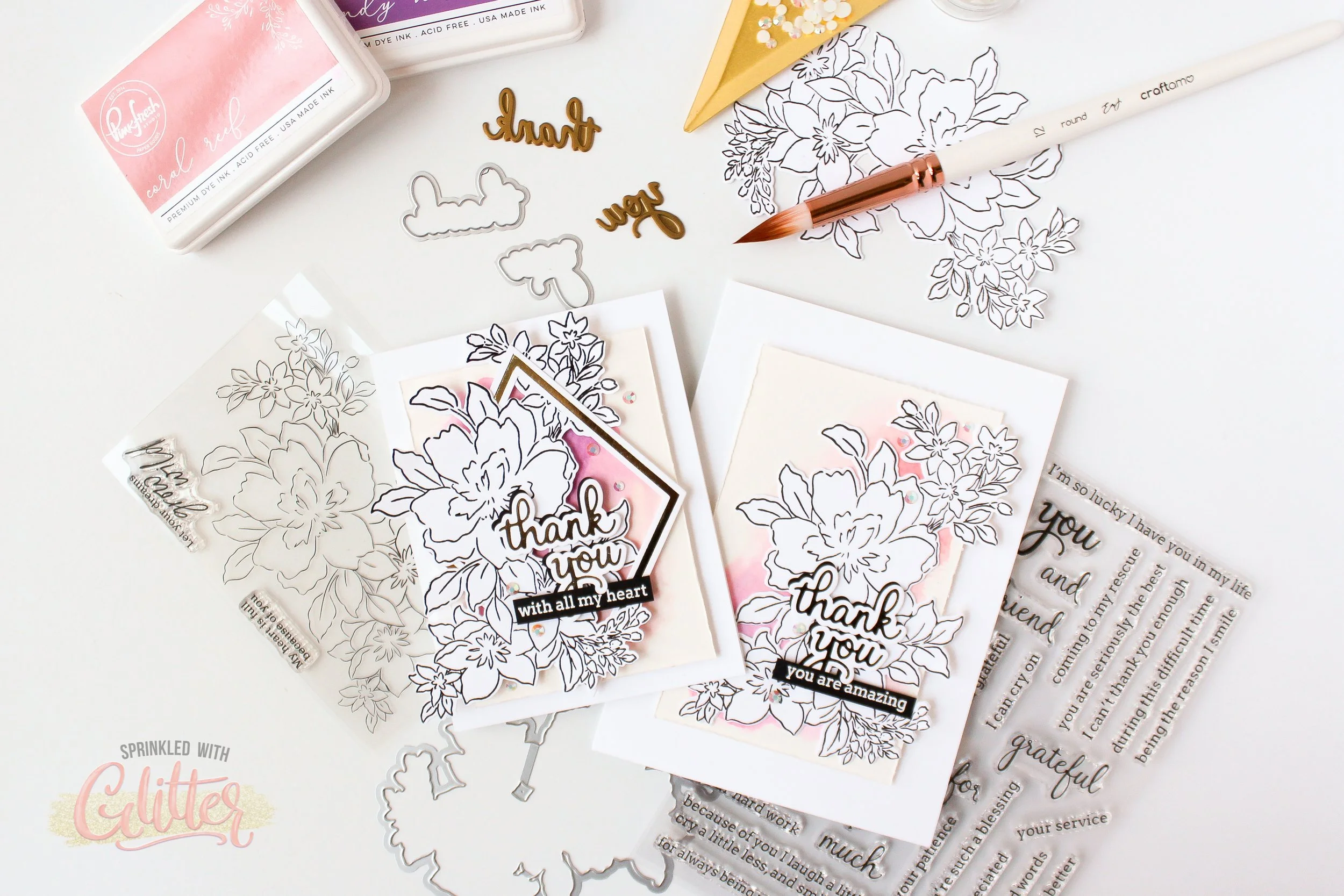 Watercolor Effects With Pinkfresh Studio Dye Inks - Pinkfresh Studio August 2022 Release Blog Hop