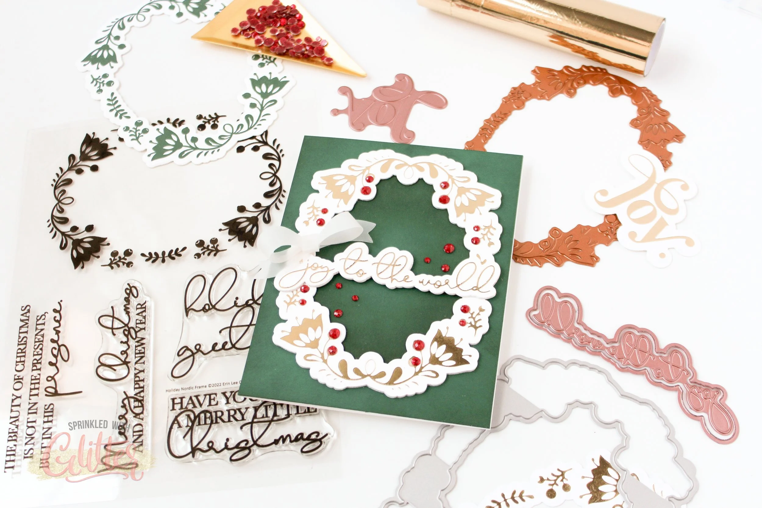 Joy To The World Hot Foil Christmas Card - Erin Lee Creative November 2022 Release
