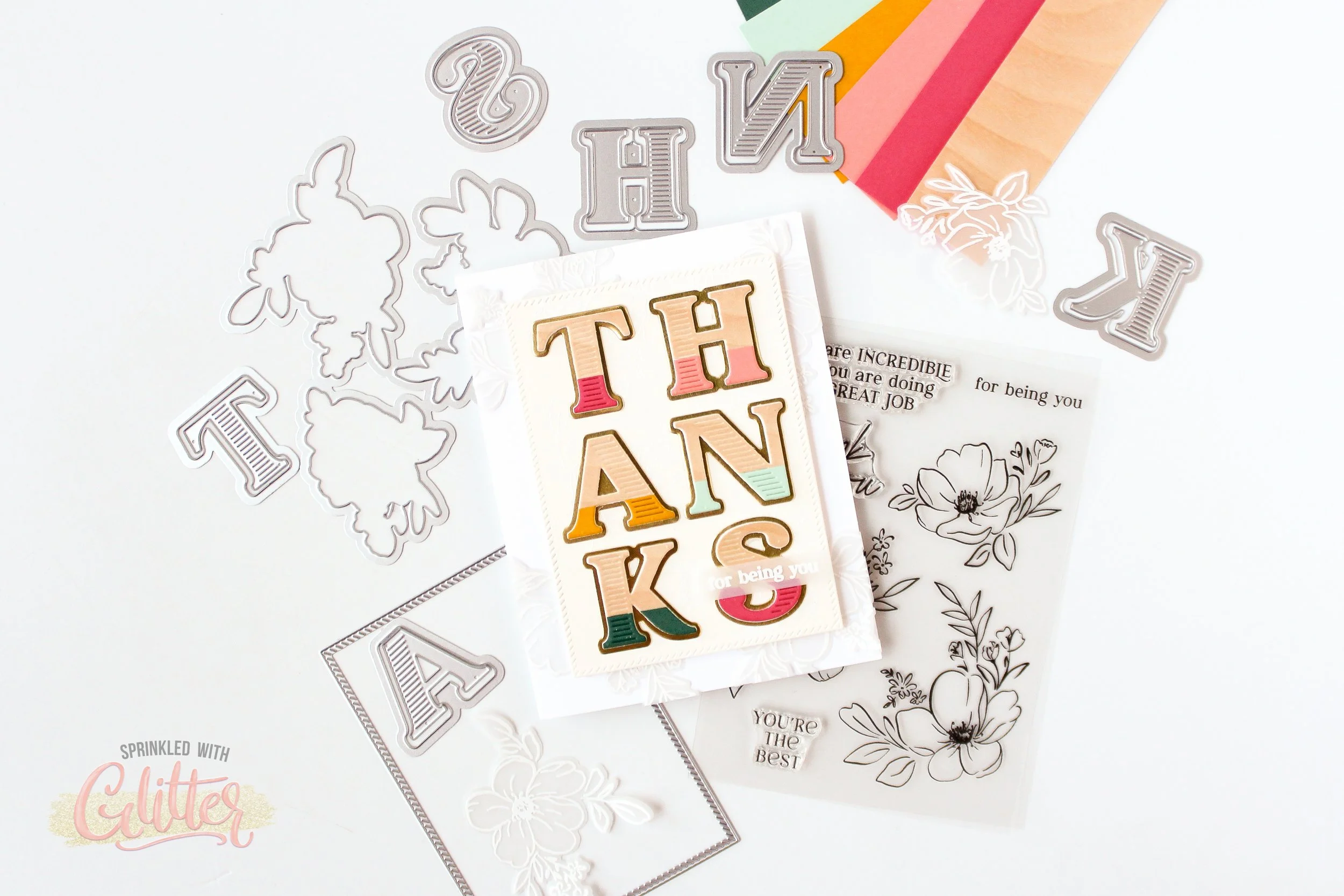 Two Toned Die Cut Letters - Pinkfresh Studio November 2022 Release Blog Hop