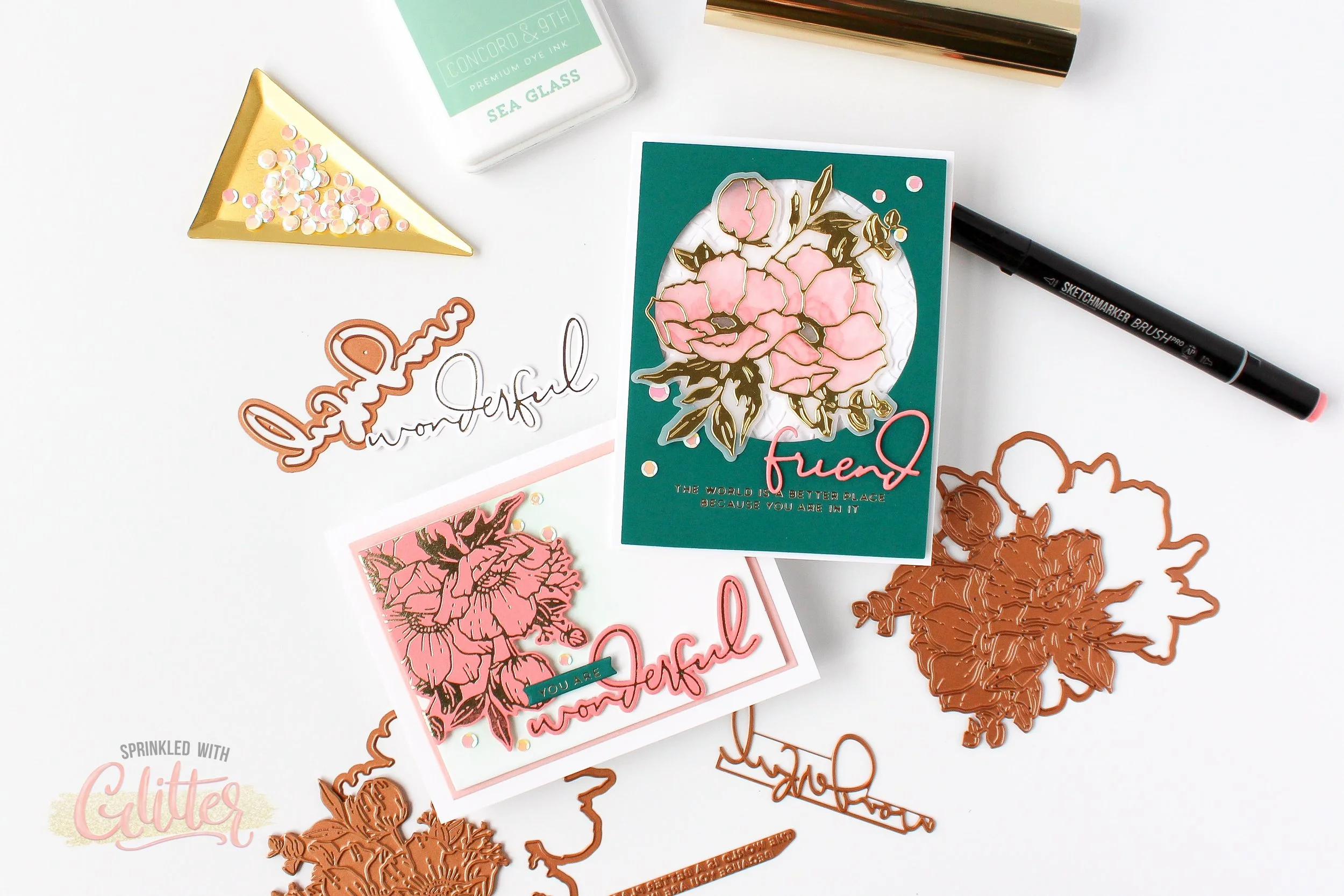 Simple Floral Cards Die Cutting And Hot Foiling - Spellbinders Anemone Blooms