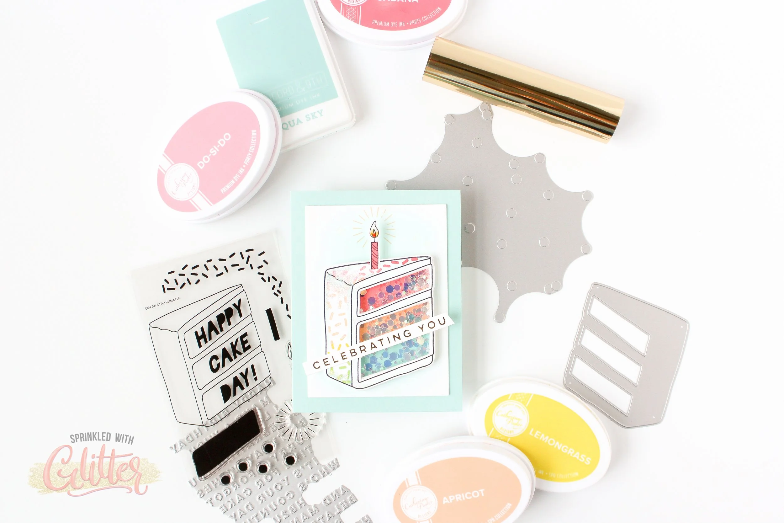 Let's Create A Rainbow Cake Shaker Card