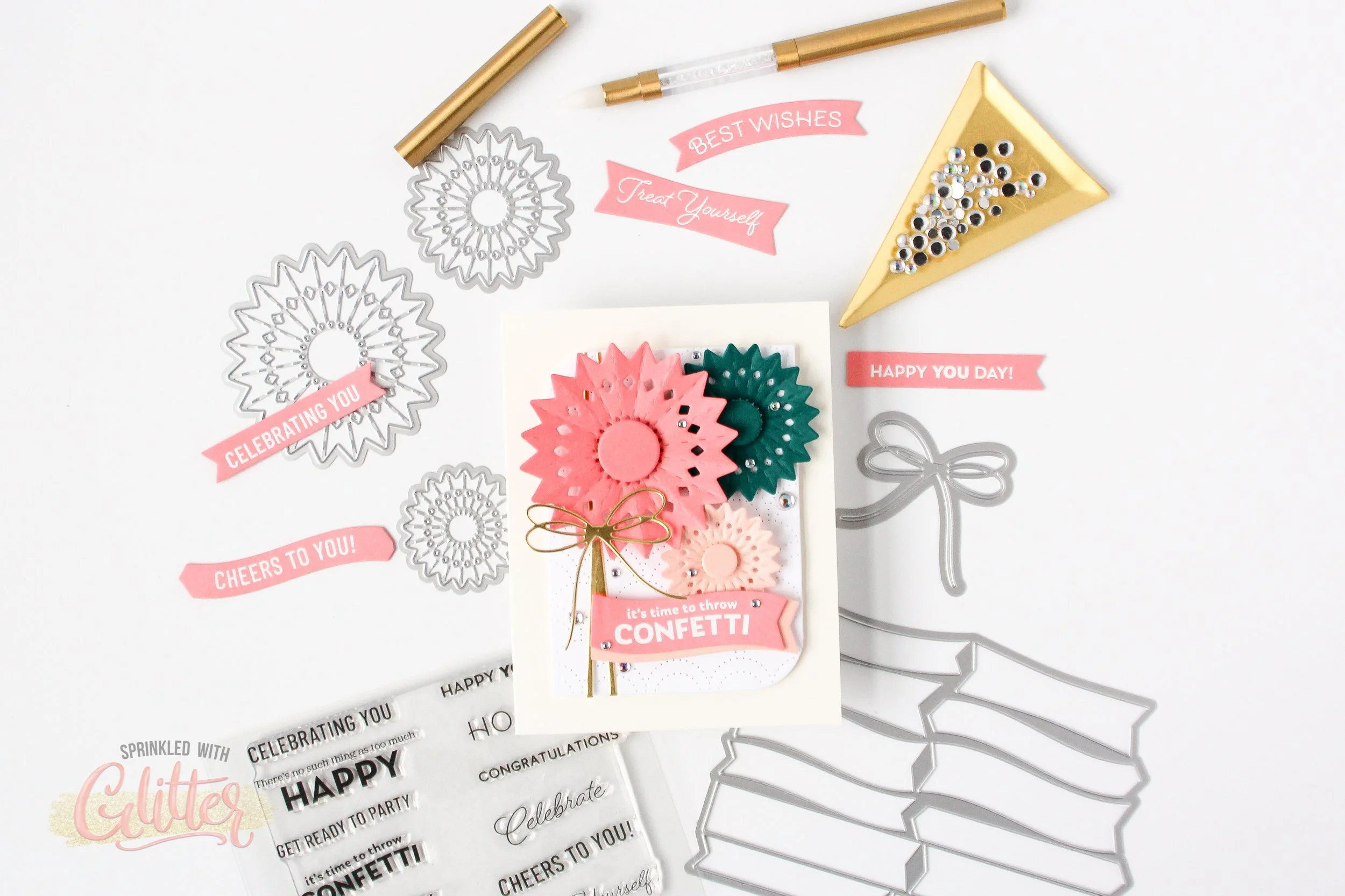 How To Create A Simple Rosette Birthday Card - Pinkfresh Studio April 2023 Blog Hop