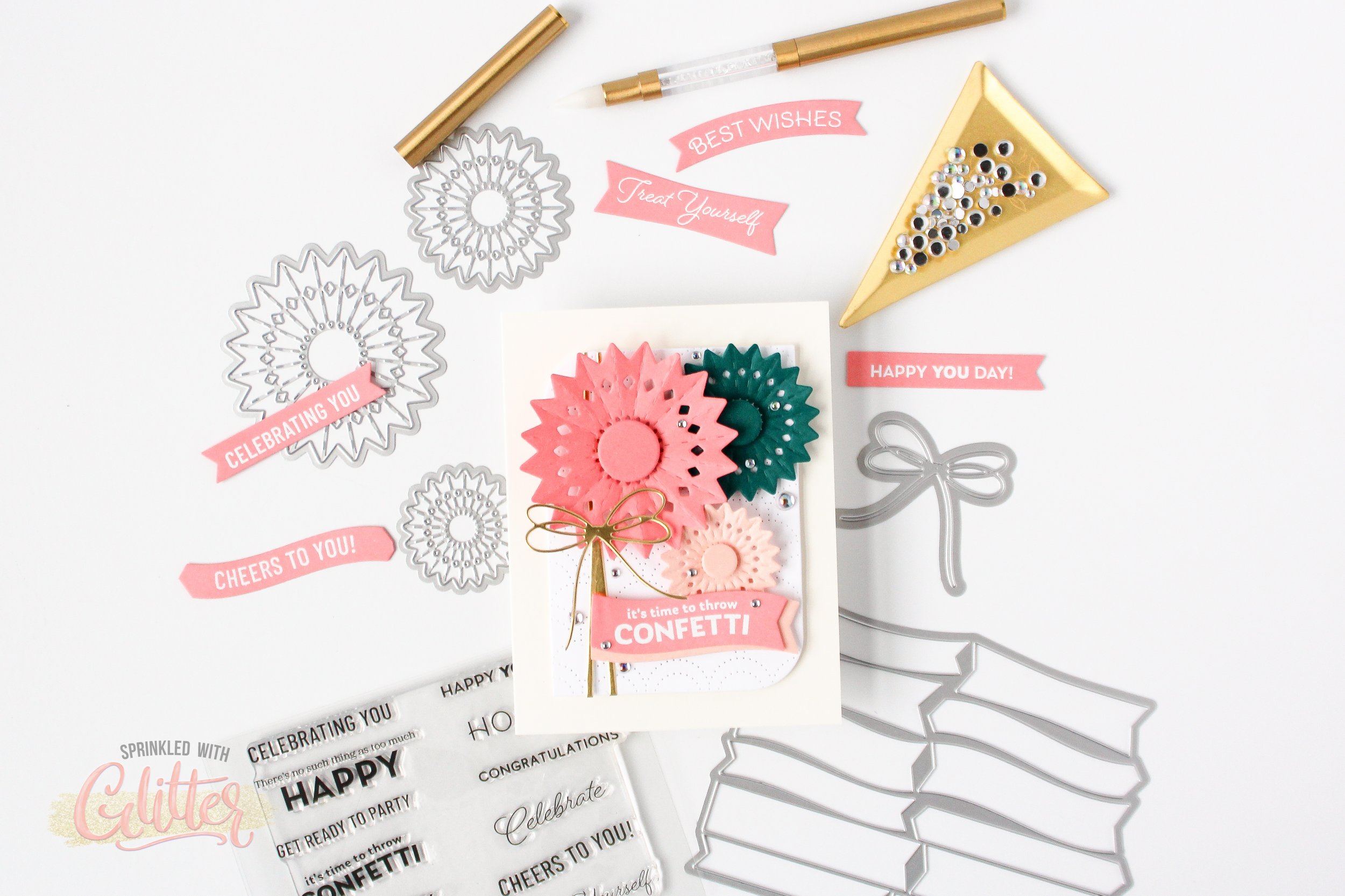 Pinkfresh Studio Essentials Glitter Cardstock Ivory