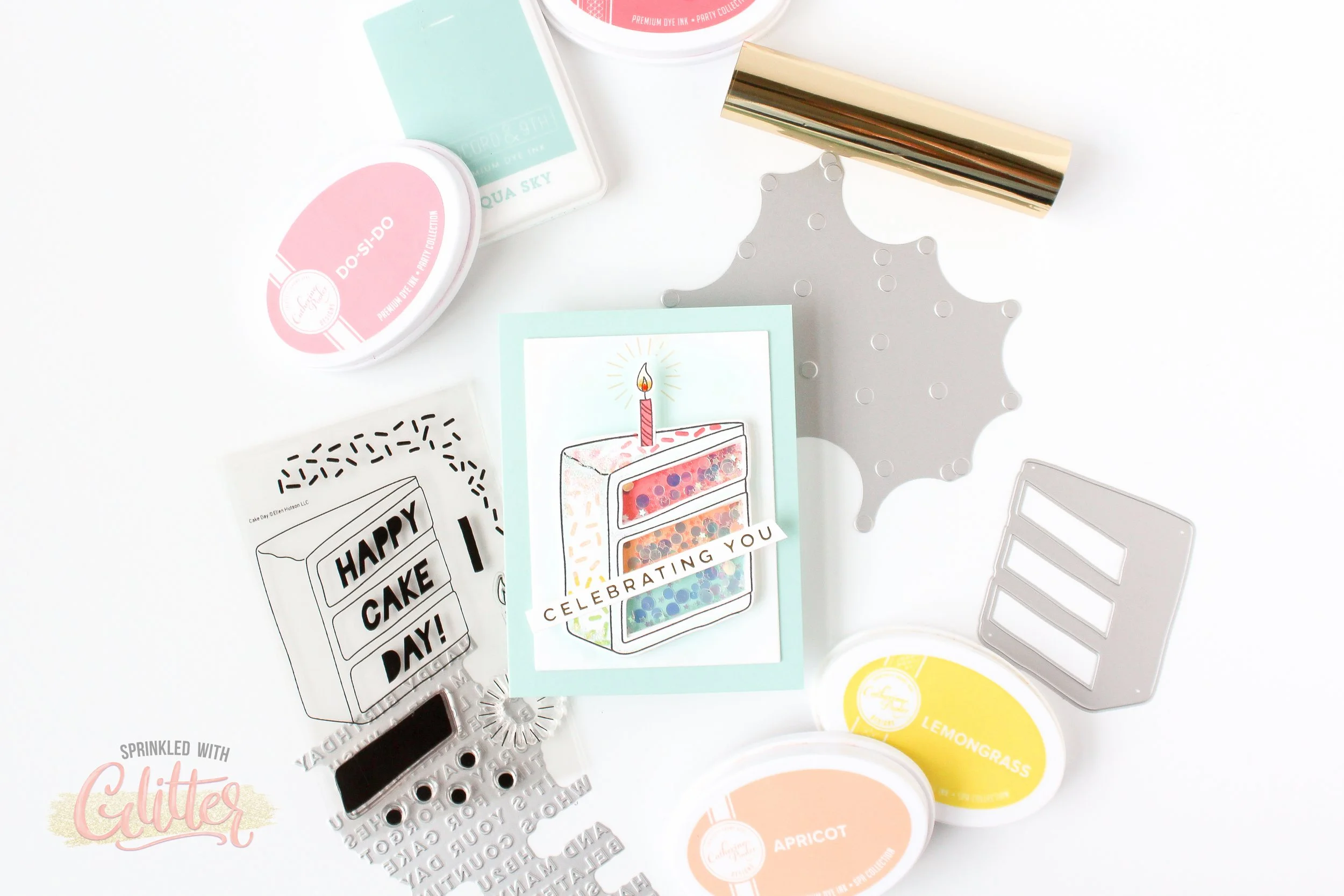 Rainbow Sprinkle Birthday Cake Shaker Card