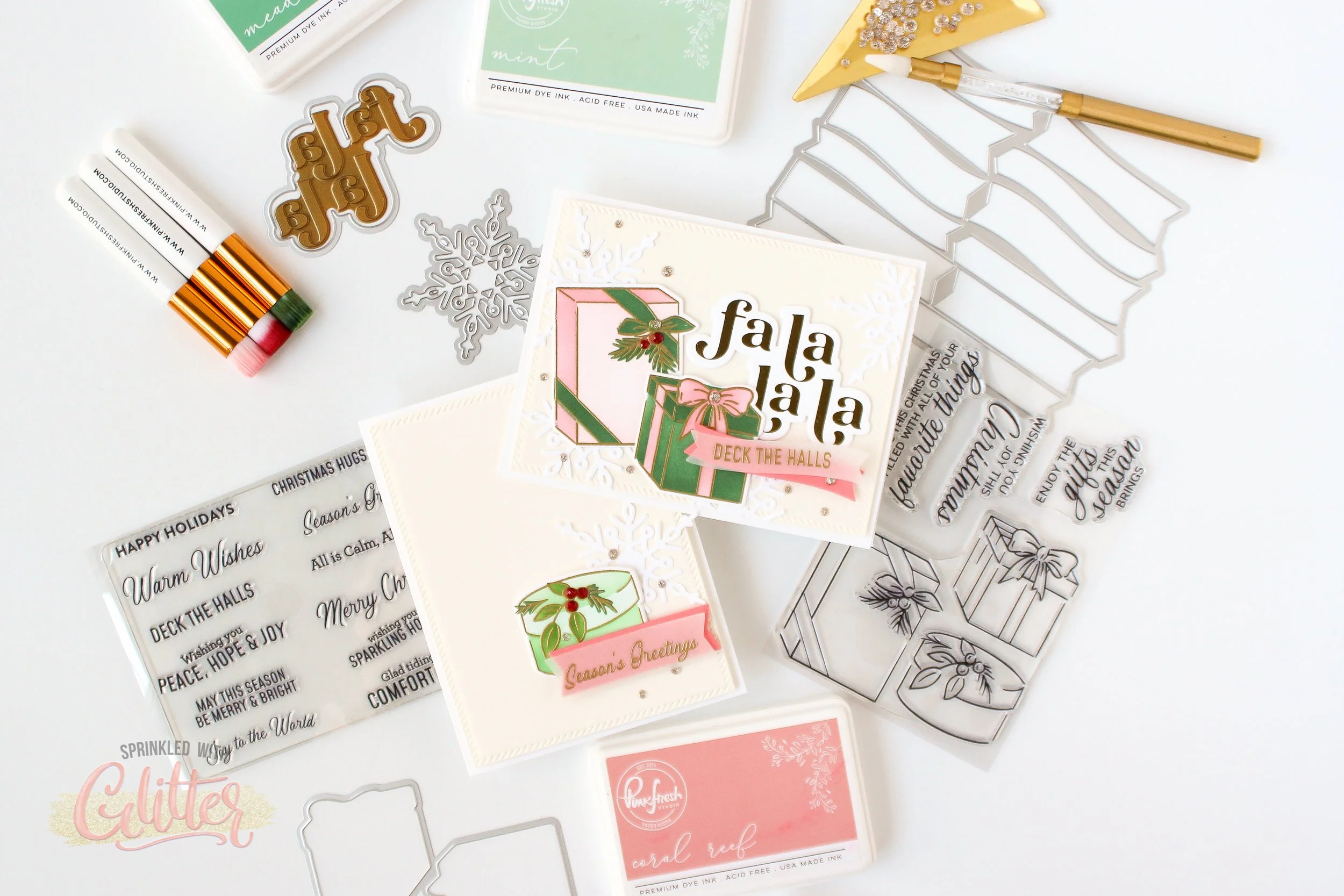 Two For One Cards Featuring Pinkfresh Studios Christmas Presents