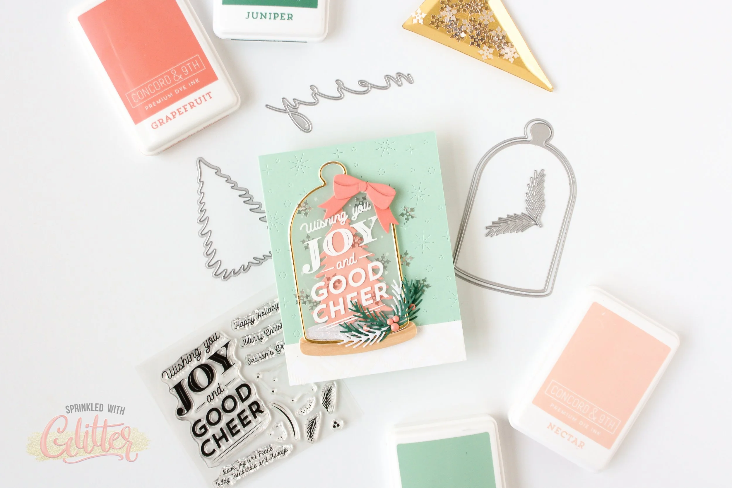 How To Create A Faux Shaker Card Featuring Christmas Cloche From Concord And 9th