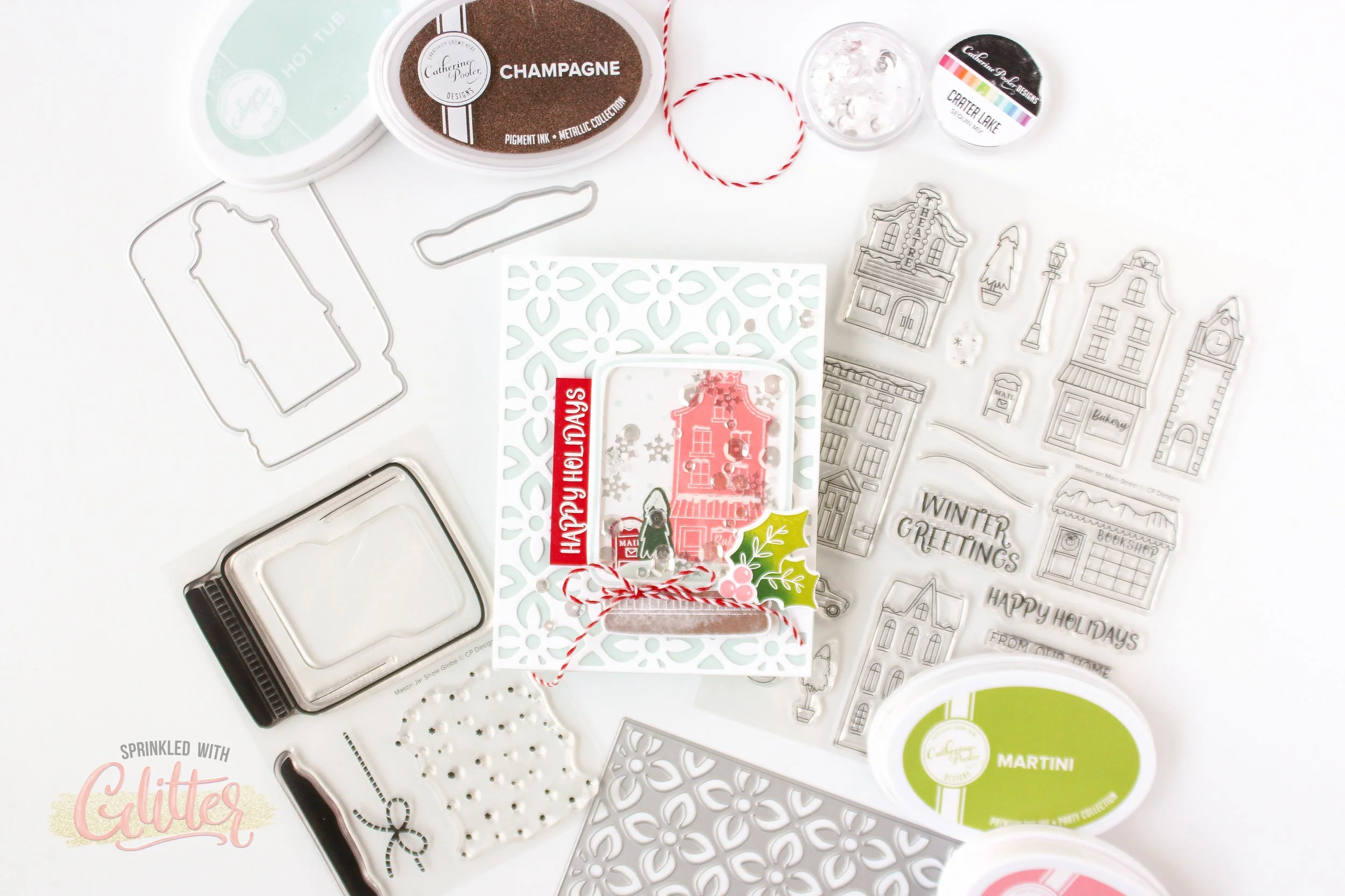 Let's Shake It Up With New Metallic Inks From Catherine Pooler - Winter On Main Street YouTube Hop