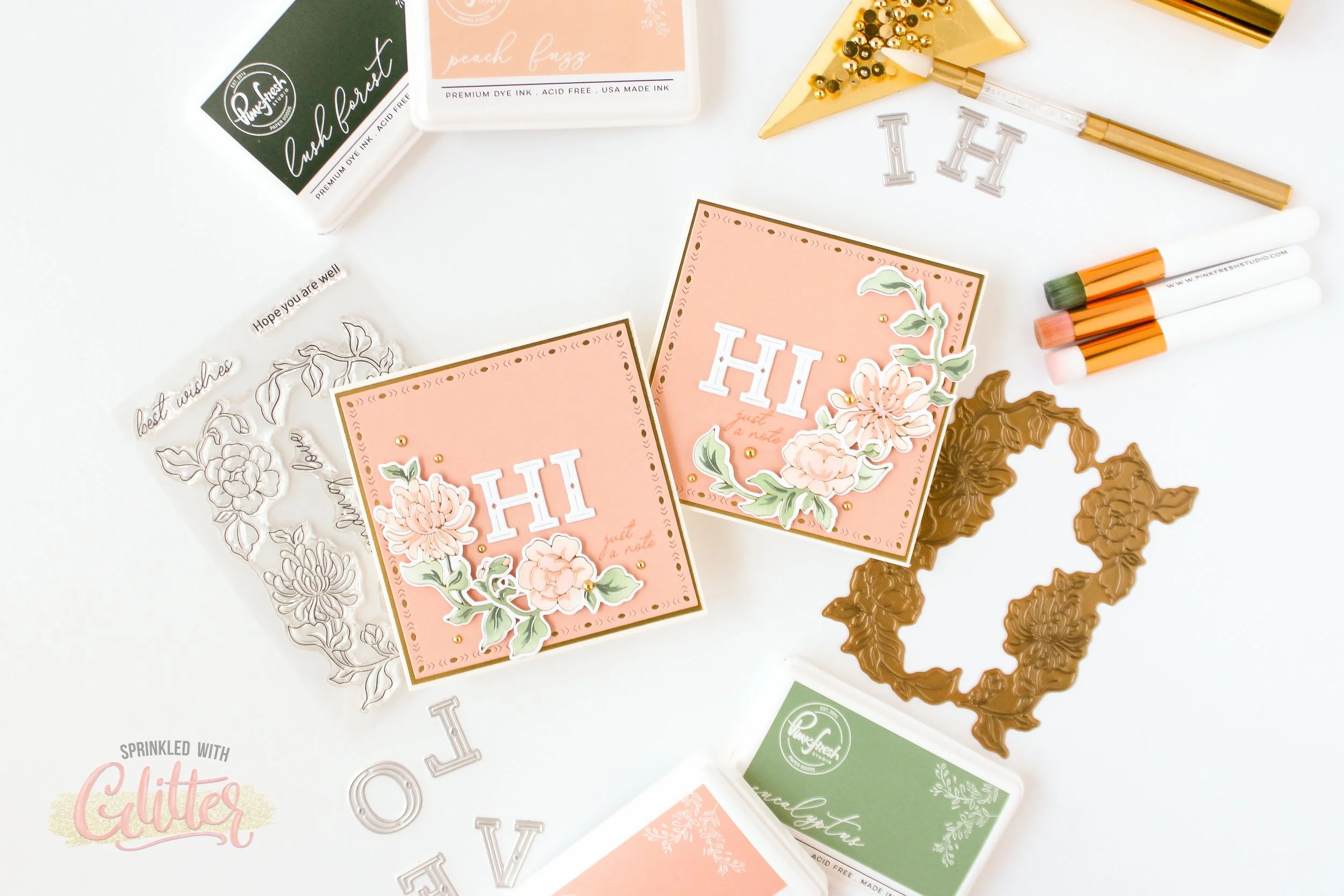 Simple Sets Series Foiled Floral Notecards - Pinkfresh Studio January 2024 Release Blog Hop