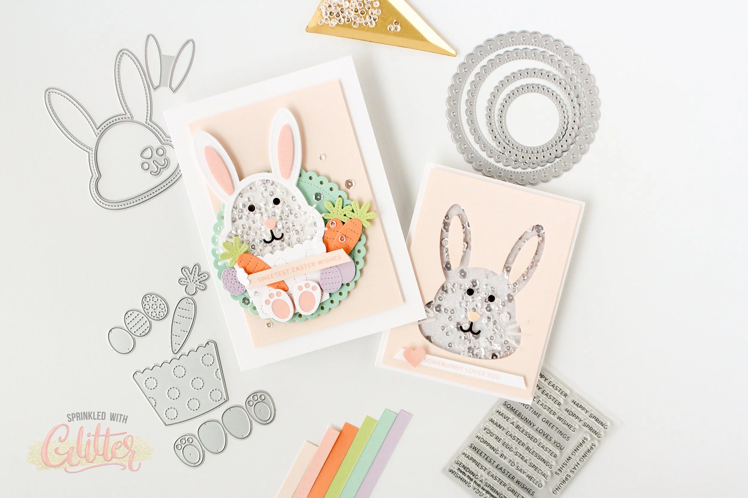 One Die Two Ways - Two Adorable Easter Shaker Cards Featuring Pretty Pink Posh