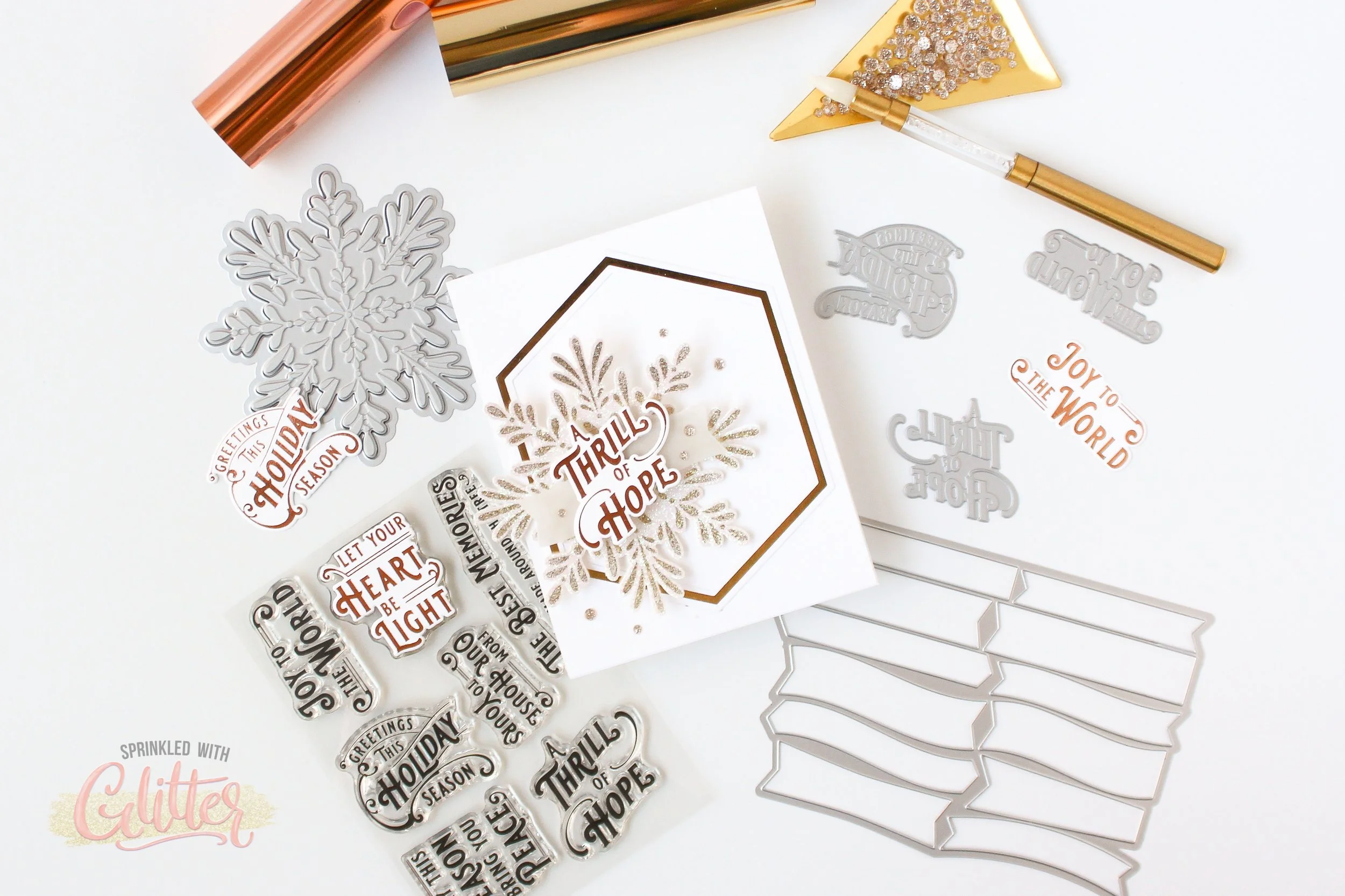 How To Hot Foil On Glitter Card Stock - Pinkfresh Studio Magical Holiday Release Blog Hop