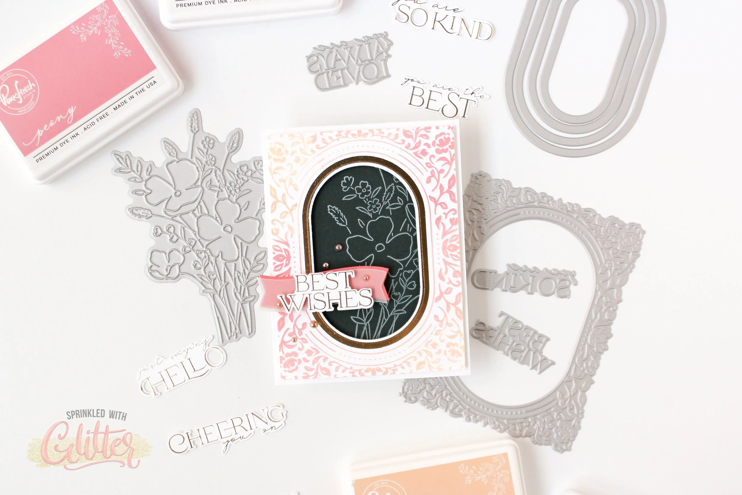 Combining Betterpress And Hot Foil - Pinkfresh Studio Here For You August 2024 Release Instagram Hop