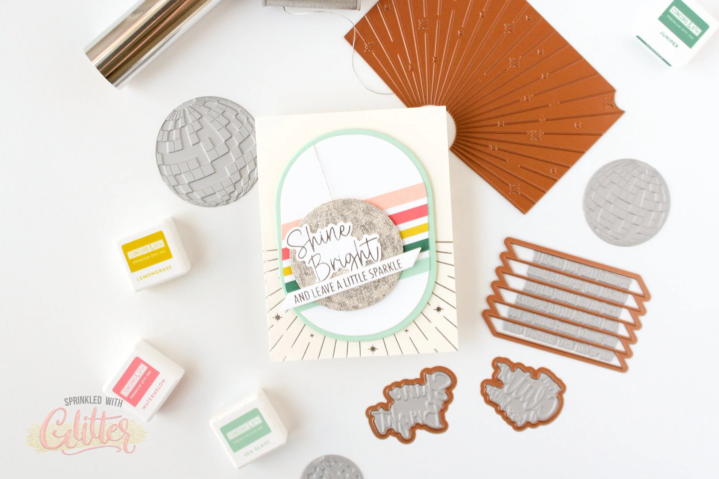 How To Hot Foil On Glitter Cardstock Using Press Plates - Shine Bright Collection Inspiration Week