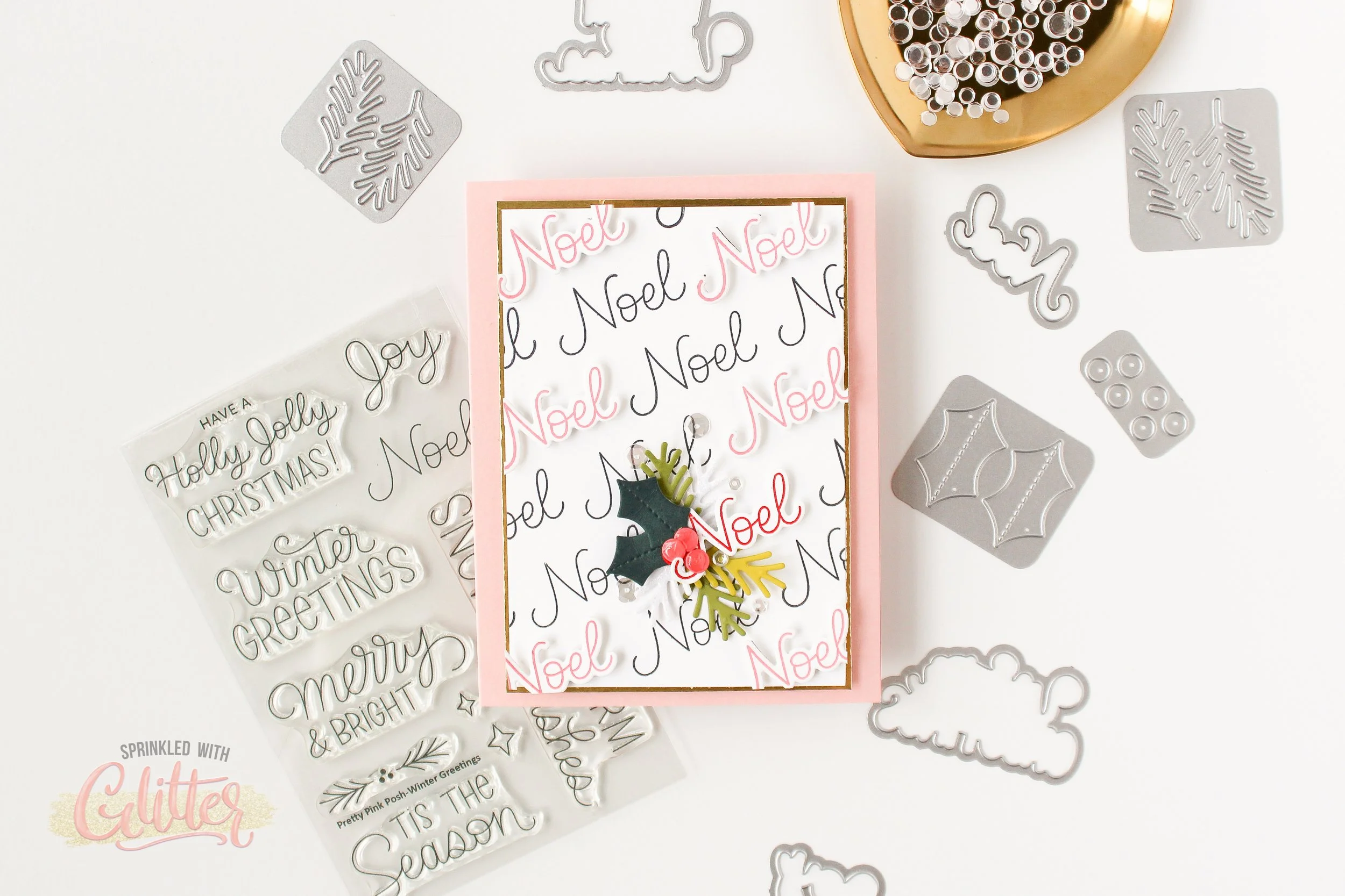 How To Create A Perfect Diagonal Repeated Stamped Pattern - Pretty Pink Posh October 2024 Holiday Release Instagram Hop