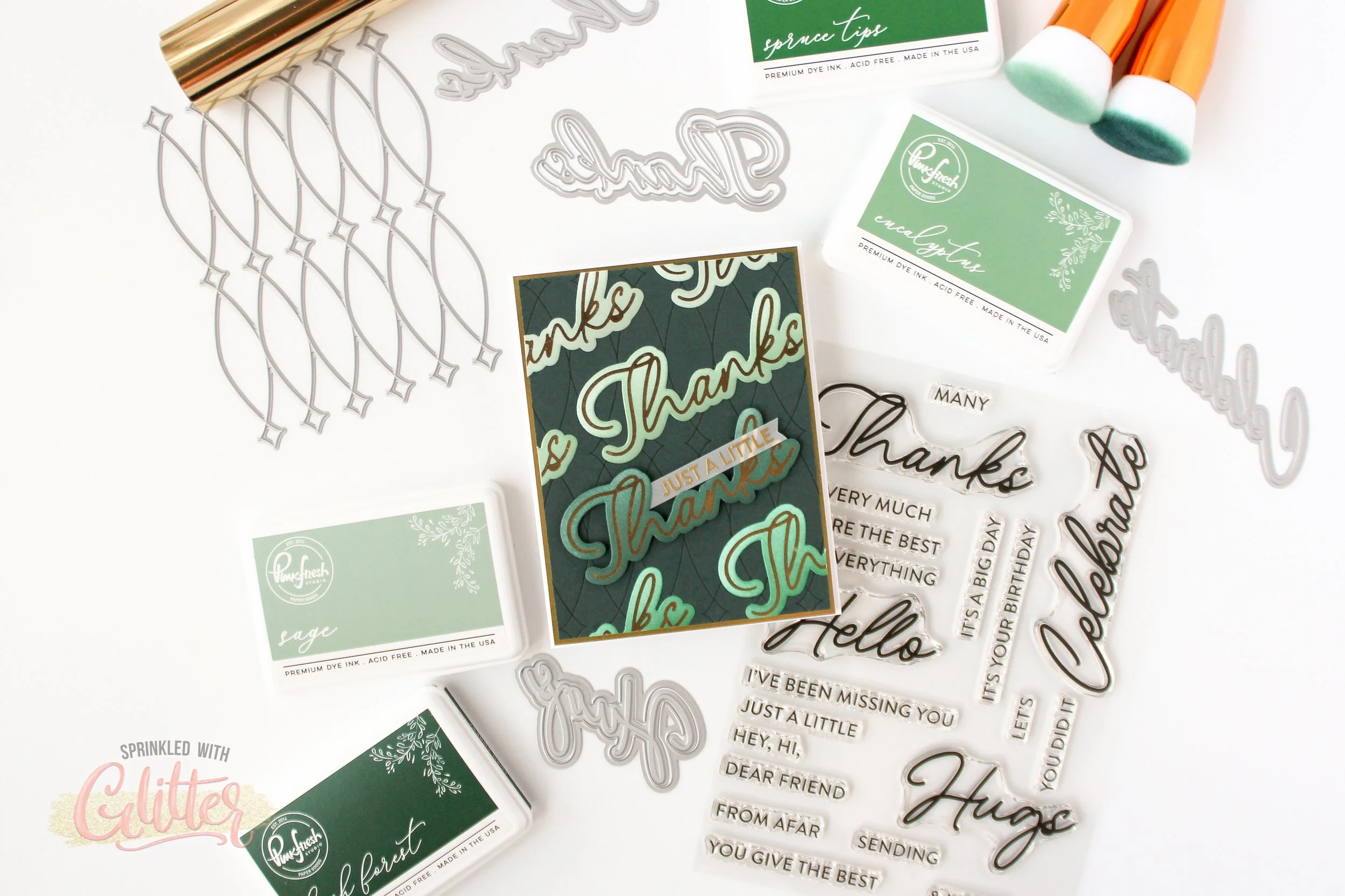 The Sentiment Takes Center Stage On This Card - Pinkfresh Studio Gentle Greetings and Greenery December 2024 Release Blog Hop