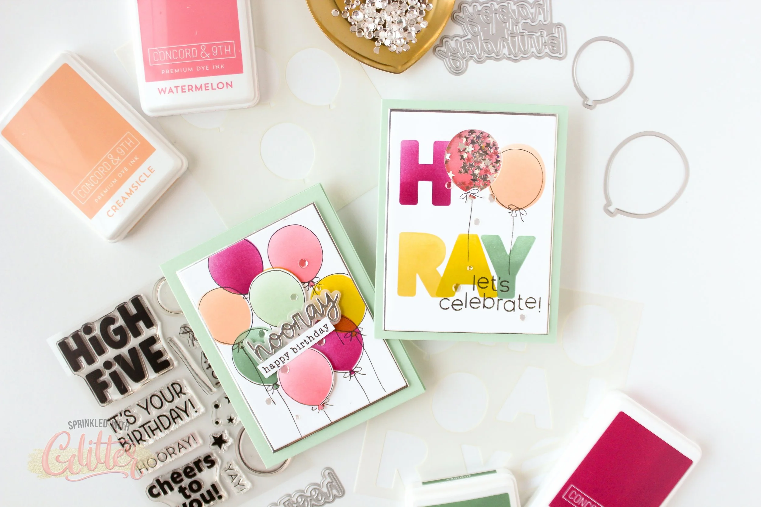 Easy Stenciled Birthday Cards - Concord &amp; 9th Favorite Things 2024 Instagram Hop