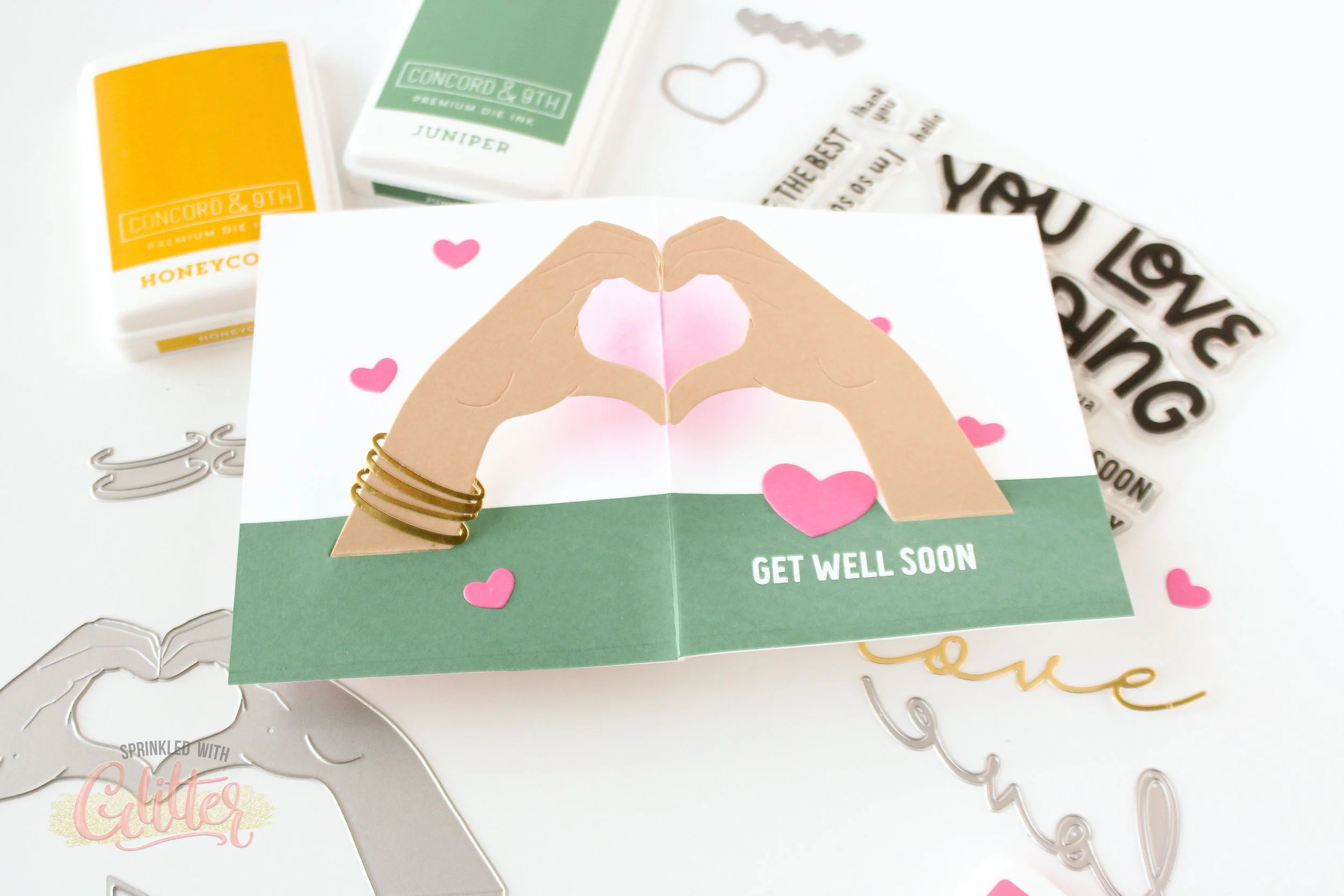 How To Make An Easy Interactive Pop Up Card With Concord &amp; 9th's Hands Full Of Love Bundle